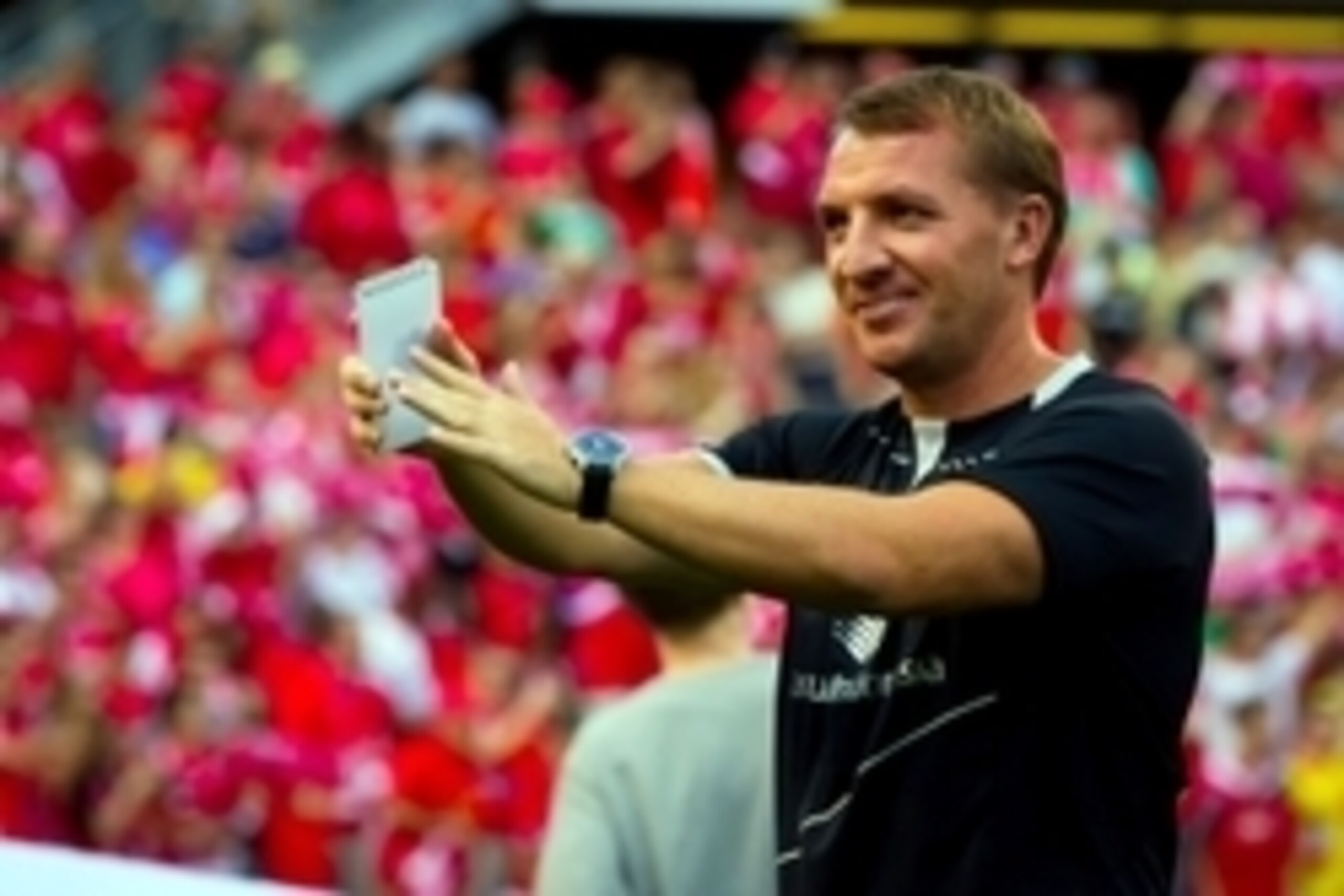 Jul 27, 2014; Chicago, IL, USA; Liverpool coach Brendan Rodgers prior to a match against Olympiacos at Soldier Field. Mandatory Credit: Guy Rhodes-USA TODAY Sports