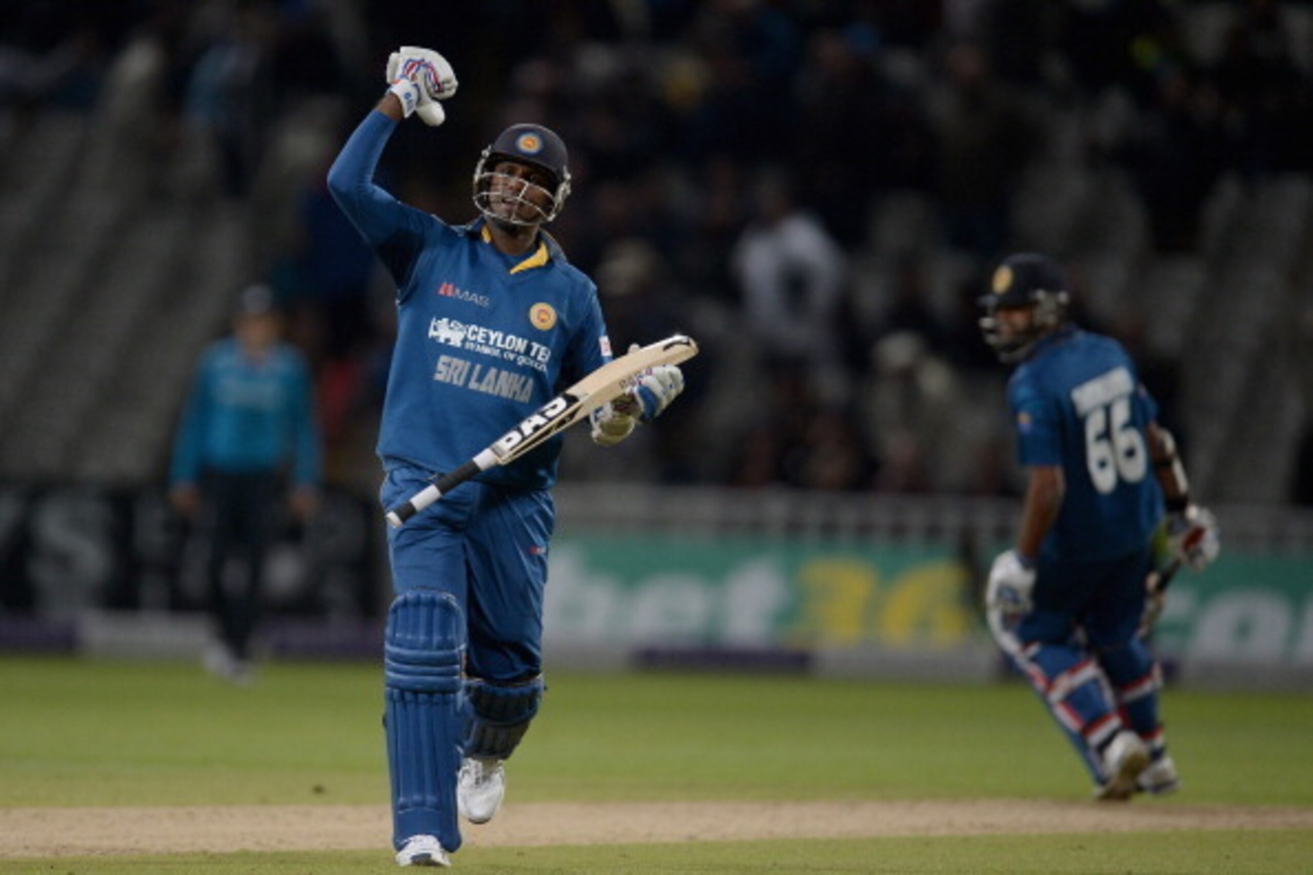 BIRMINGHAM, ENGLAND - JUNE 03:  Sri Lanka captain Angelo Mathews celebrates winning the Royal London One Day International match between England and Sri Lanka at Edgbaston on June 3, 2014 in Birmingham, England.  (Photo by Gareth Copley/Getty Images)