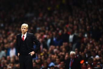 LONDON, ENGLAND - AUGUST 27:  Arsene Wenger, manager of Arsenal reacts on the touchline during the UEFA Champions League Qualifier 2nd leg match between Arsenal and Besiktas at the Emirates Stadium on August 27, 2014 in London, United Kingdom.  (Photo by 