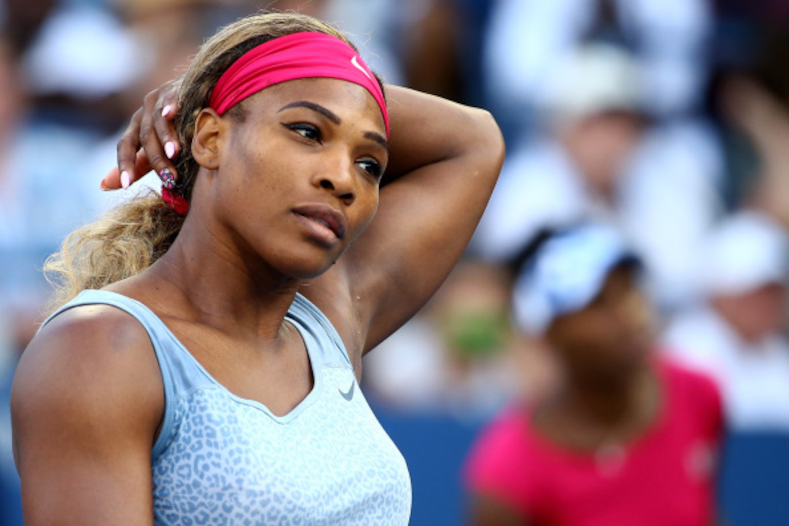 NEW YORK, NY - AUGUST 28: Serena Williams (L) and Venus Williams of the United States play their women's doubles match against Timea Babos of Hungary Kristina Mladenovic of France on Day Four of the 2014 US Open at the USTA Billie Jean King National Tenn NEW YORK, NY - AUGUST 28: Serena Williams (L) and Venus Williams of the United States play their women's doubles match against Timea Babos of Hungary Kristina Mladenovic of France on Day Four of the 2014 US Open at the USTA Billie Jean King National Tenn