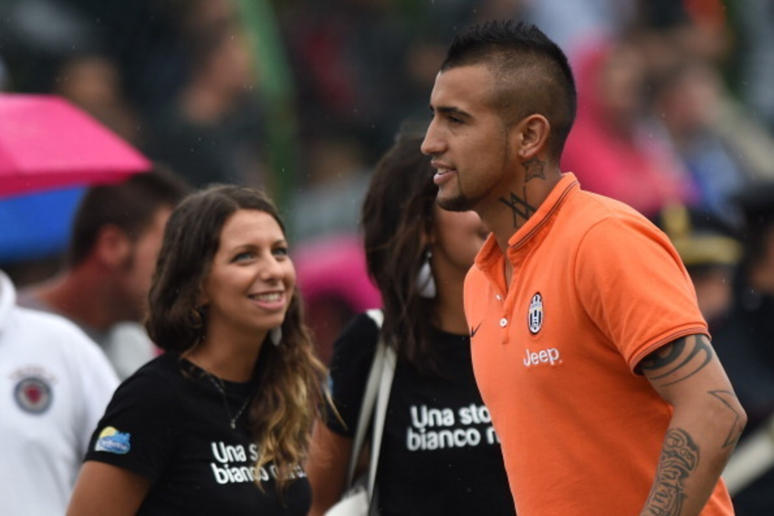 VILLAR PEROSA, ITALY - AUGUST 20:  Arturo Vidal of Juventus FC attends during the pre-season friendly match between Juventus A and Juventus B on August 20, 2014 in Villar Perosa, Italy.  (Photo by Valerio Pennicino/Getty Images)