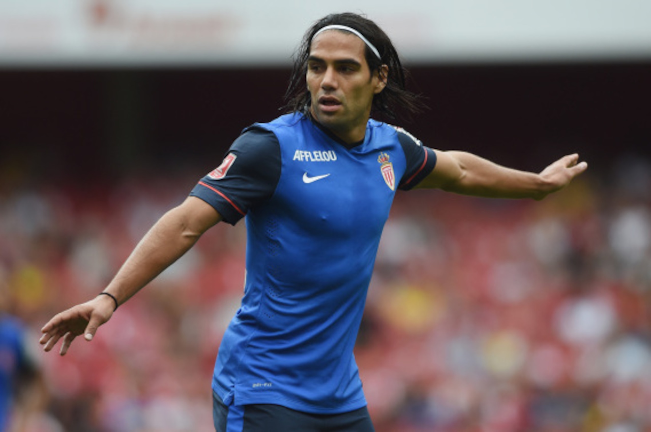LONDON, ENGLAND - AUGUST 02:  Falcao of Monaco in action during the Emirates Cup match between Valencia and AS Monaco at the Emirates Stadium on August 2, 2014 in London, England.  (Photo by Michael Regan/Getty Images)