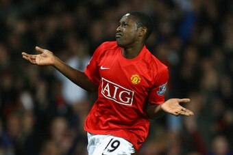 MANCHESTER, UNITED KINGDOM - NOVEMBER 15:  Danny Welbeck of Manchester United celebrates scoring his team's fourth goal during the Barclays Premier League match between Manchester United and Stoke City at Old Trafford on November 15, 2008 in Manchester, E