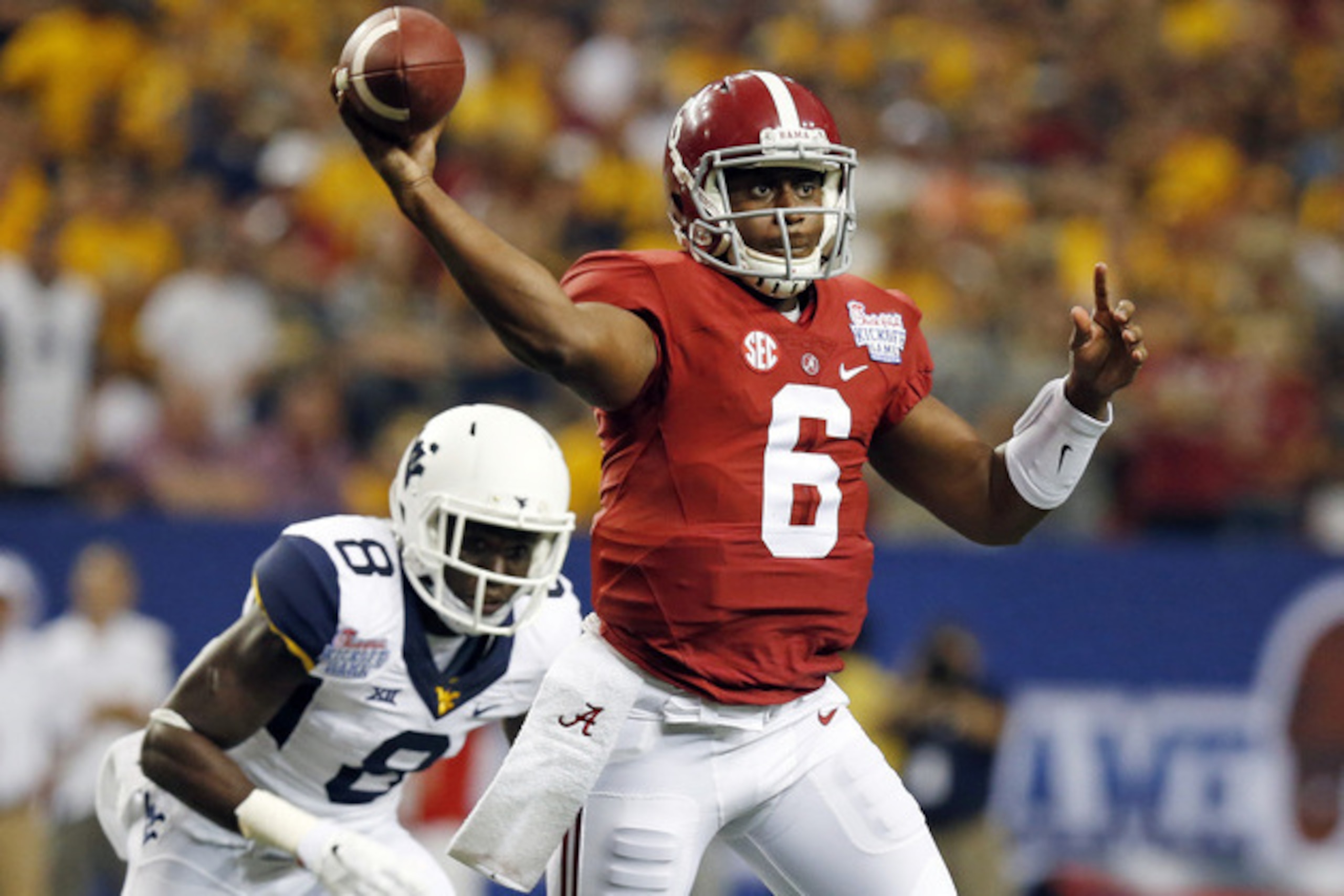 Blake Sims and Alabama were among the top-ranked teams to find themselves in tighter games than many expected in Week 1.