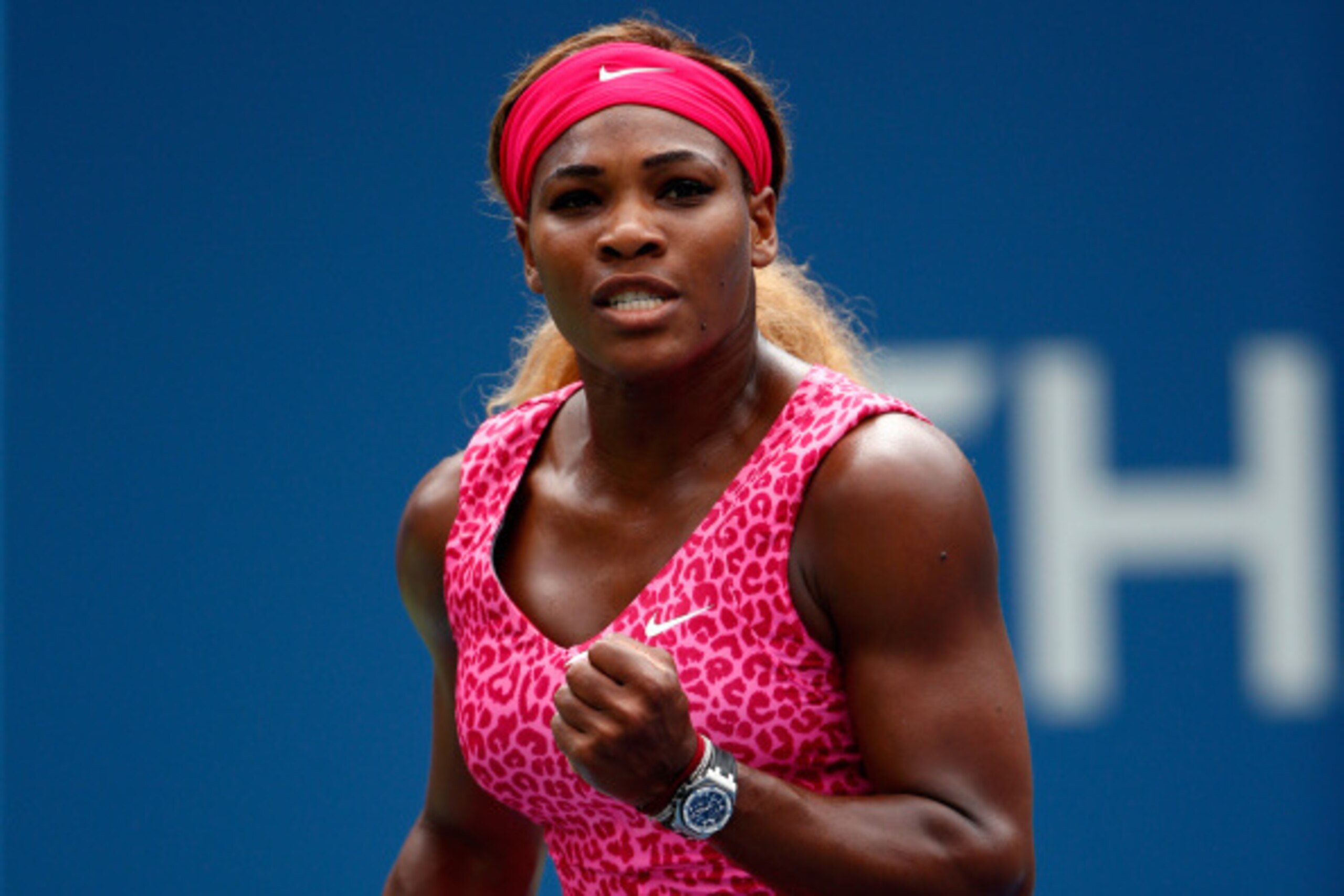 NEW YORK, NY - SEPTEMBER 01:  Serena Williams of the United States reacts against Kaia Kanepi of Estonia in their women's singles fourth round match on Day Eight of the 2014 US Open at the USTA Billie Jean King National Tennis Center on September 1, 2014 
