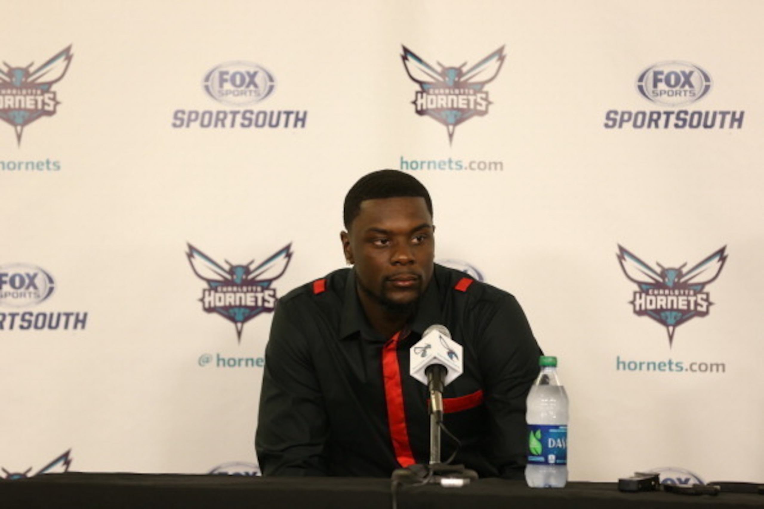 CHARLOTTE, NC - JULY 18: Charlotte Hornets announce the signing of Lance Stephenson to the media  at Time Warner Cable Arena on July 18, 2014 in Charlotte, North Carolina.  NOTE TO USER: User expressly acknowledges and agrees that, by downloading and or u