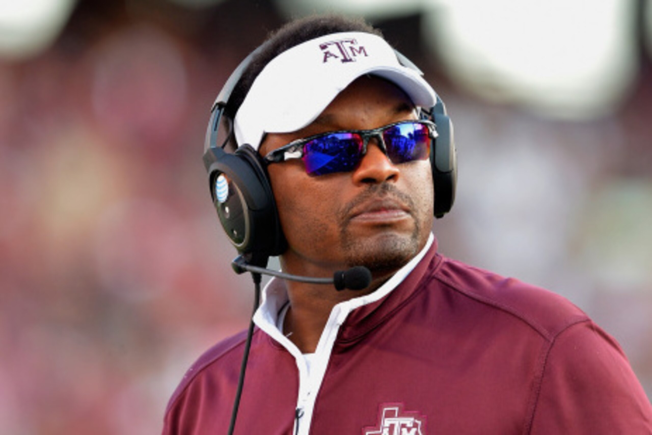 COLUMBIA, SC - AUGUST 28: Head coach Kevin Sumlin of the Texas A&M Aggies watches his team play against the South Carolina Gamecocks during their game at Williams-Brice Stadium on August 28, 2014 in Columbia, South Carolina. (Photo by Grant Halverson/Gett