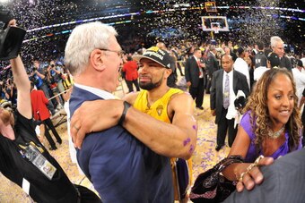 LOS ANGELES - JUNE 17: Head Coach Phil Jackson and Derek Fisher #2 of the Los Angeles Lakers celebrate after defeating the Boston Celtics 83-79 in Game Seven of the 2010 NBA Finals on June 17, 2010 at Staples Center in Los Angeles, California.  NOTE TO US
