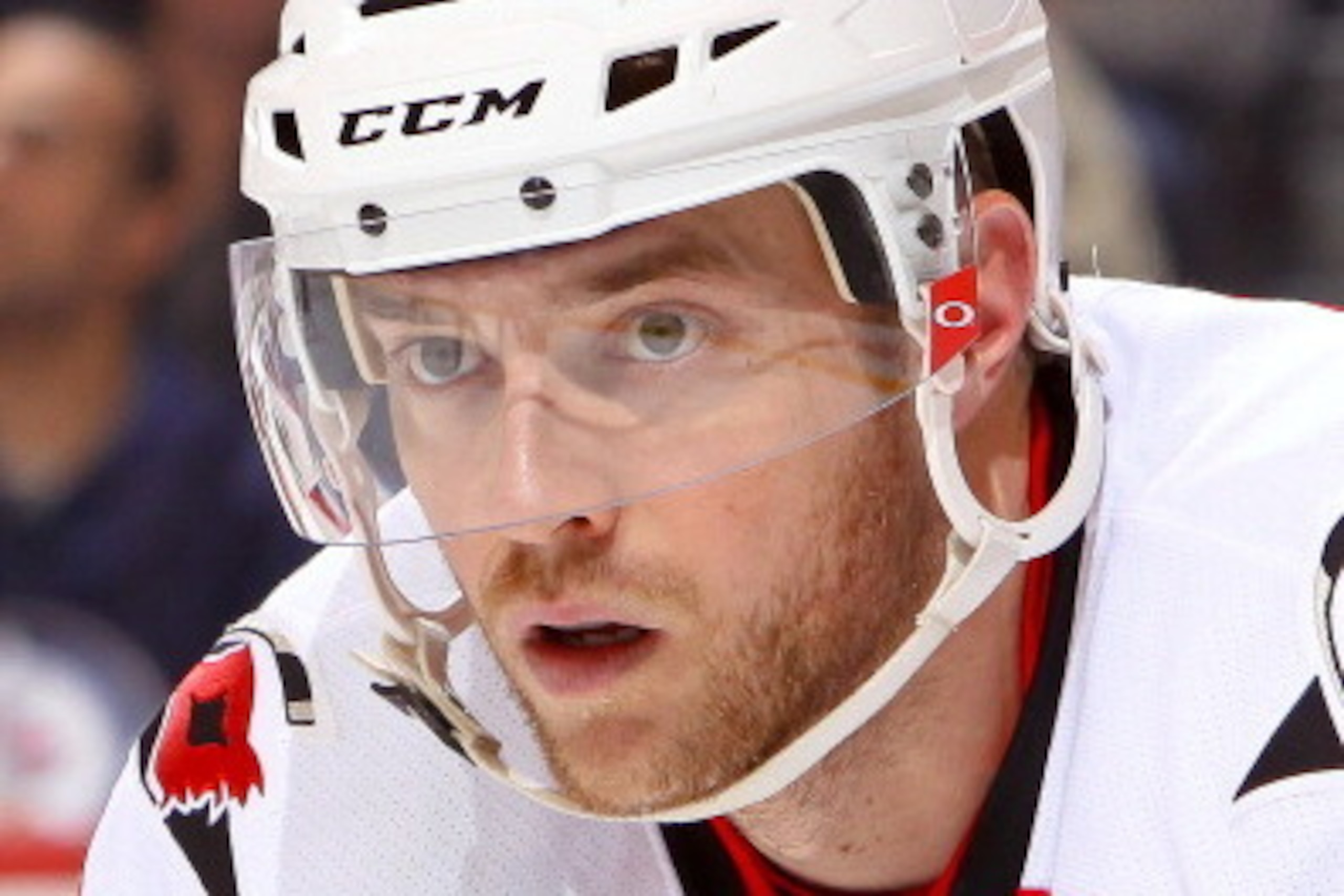 WINNIPEG, CANADA - MARCH 30: Tim Brent #37 of the Carolina Hurricanes looks on during third period action against the Winnipeg Jets at the MTS Centre on March 30, 2013 in Winnipeg, Manitoba, Canada. The Canes defeated the Jets 3-1. (Photo by Jonathan Kozu