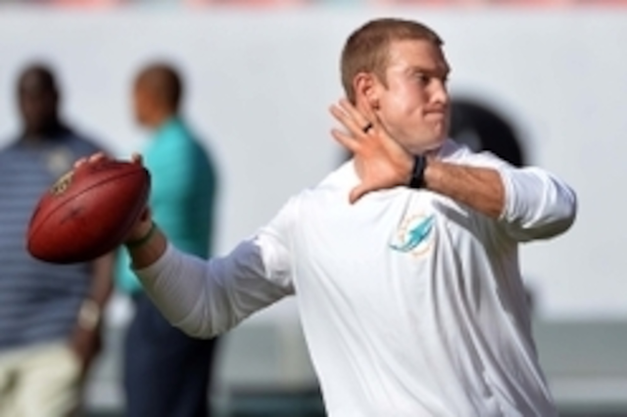 Aug 28, 2014; Miami Gardens, FL, USA; Miami Dolphins quarterback Ryan Tannehill (17) warms up before a game against the St. Louis Rams at Sun Life Stadium. Mandatory Credit: Steve Mitchell-USA TODAY Sports Aug 28, 2014; Miami Gardens, FL, USA; Miami Dolphins quarterback Ryan Tannehill (17) warms up before a game against the St. Louis Rams at Sun Life Stadium. Mandatory Credit: Steve Mitchell-USA TODAY Sports