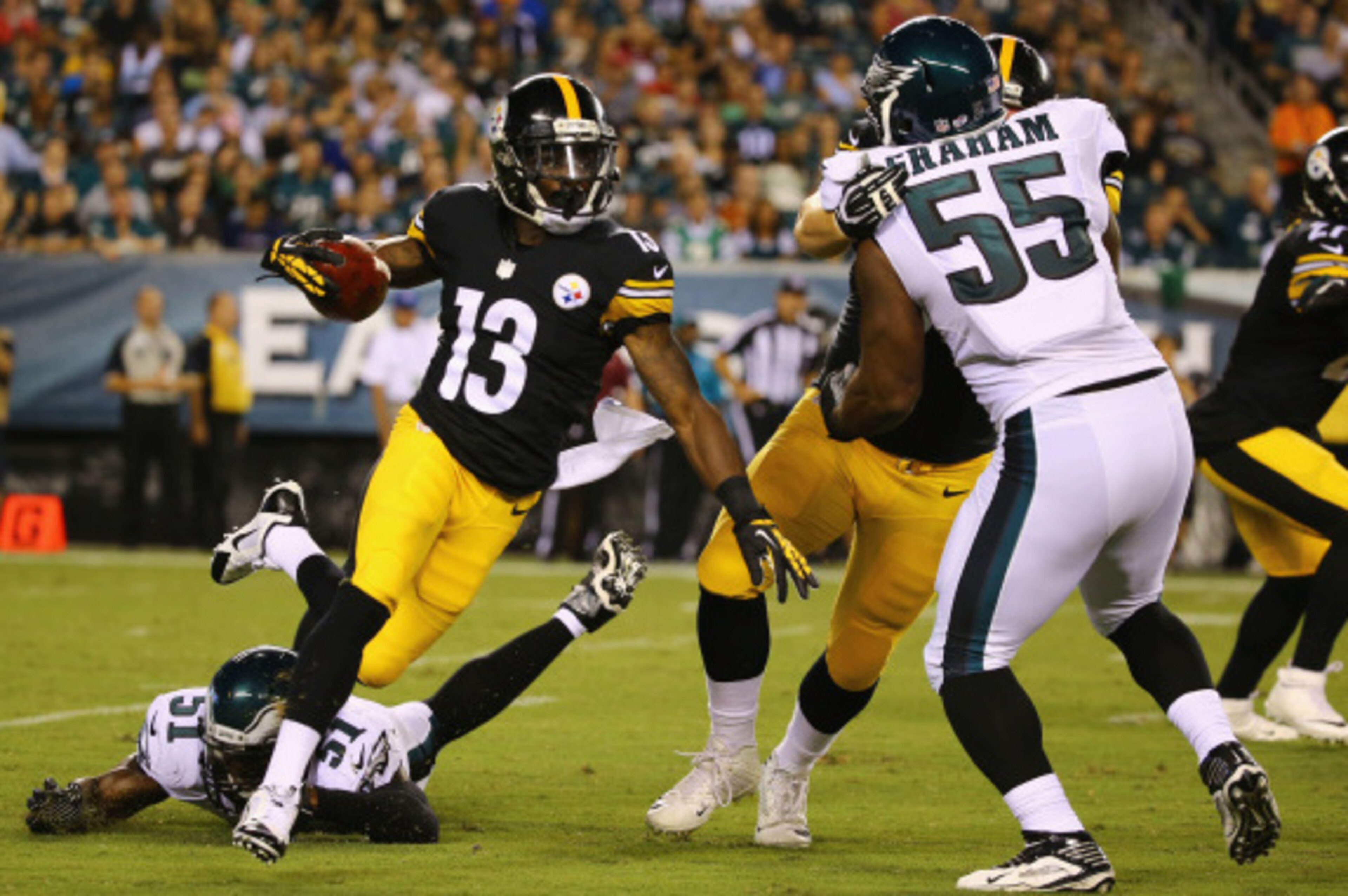 PHILADELPHIA, PA - AUGUST 21: Dri Archer #13 of the Pittsburgh Steelers in action against the Philadelphia Eagles during their Pre Season game at Lincoln Financial Field on August 21, 2014 in Philadelphia, Pennsylvania. (Photo by Al Bello/Getty Images) PHILADELPHIA, PA - AUGUST 21: Dri Archer #13 of the Pittsburgh Steelers in action against the Philadelphia Eagles during their Pre Season game at Lincoln Financial Field on August 21, 2014 in Philadelphia, Pennsylvania. (Photo by Al Bello/Getty Images)