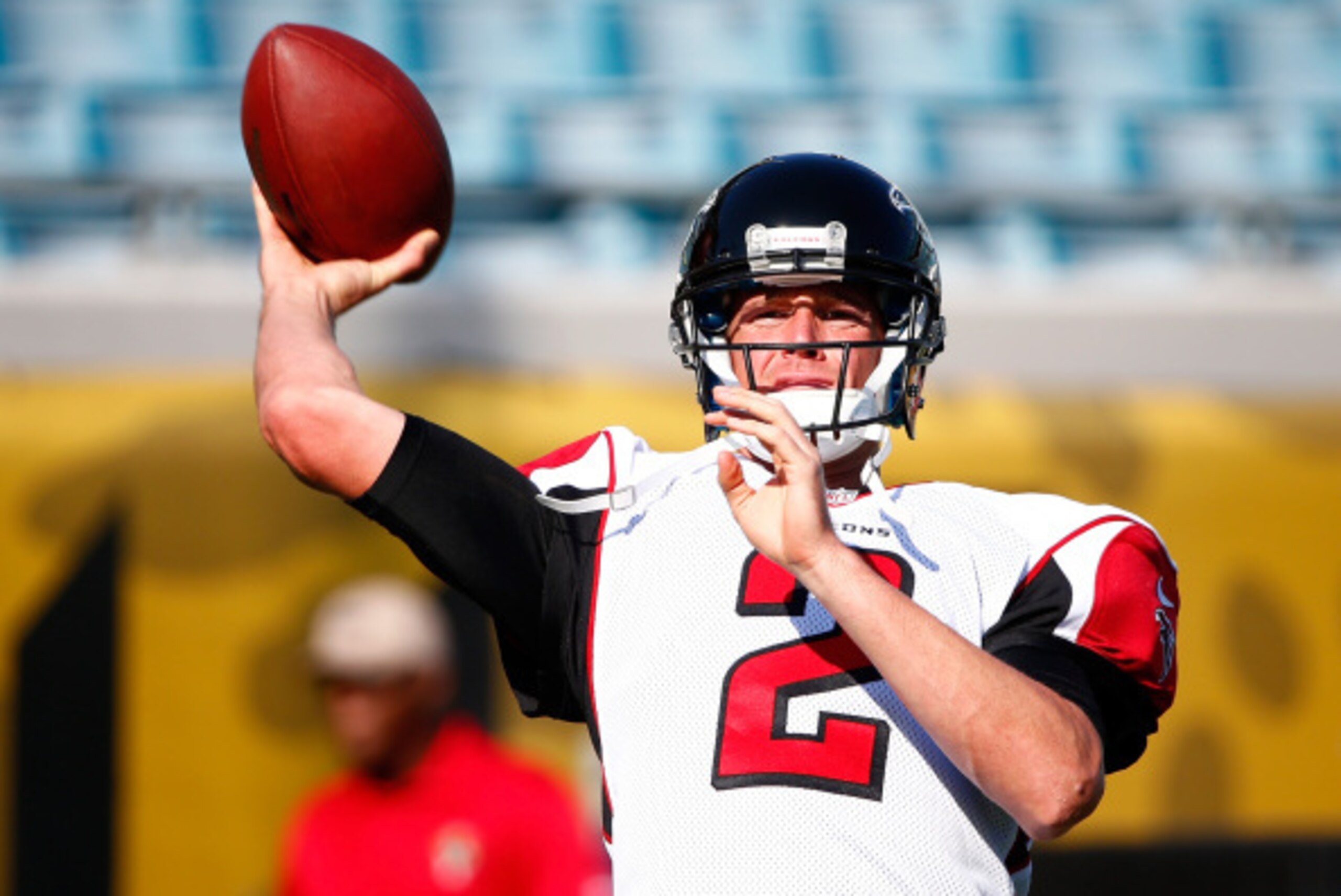 JACKSONVILLE, FL - AUGUST 28:  Matt Ryan #2 of the Atlanta Falcons warms up before the preseason NFL game against the Jacksonville Jaguars at EverBank Field on August 28, 2014 in Jacksonville, Florida.  (Photo by Sam Greenwood/Getty Images)