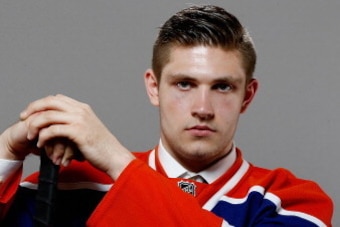 PHILADELPHIA, PA - JUNE 27:  Third overall pick Leon Draisaitl of the Edmonton Oilers poses for a portrait during the 2014 NHL Draft at the Wells Fargo Center on June 27, 2014 in Philadelphia, Pennsylvania.  (Photo by Jeff Zelevansky/Getty Images)