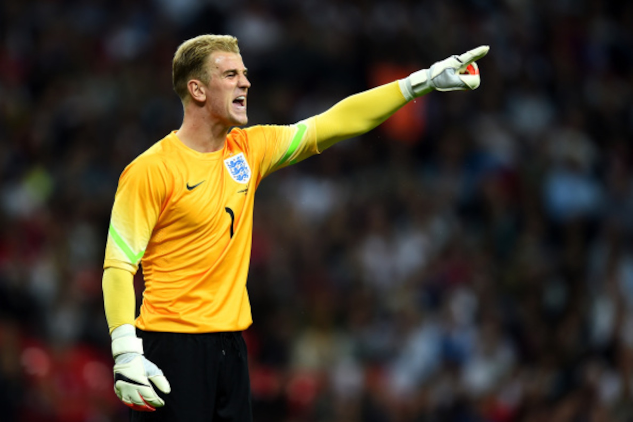 LONDON, ENGLAND - SEPTEMBER 03: Joe Hart of England shouts instructions during the International friendly match between England and Norway at Wembley Stadium on September 3, 2014 in London, England. (Photo by Jamie McDonald/Getty Images) LONDON, ENGLAND - SEPTEMBER 03: Joe Hart of England shouts instructions during the International friendly match between England and Norway at Wembley Stadium on September 3, 2014 in London, England. (Photo by Jamie McDonald/Getty Images)