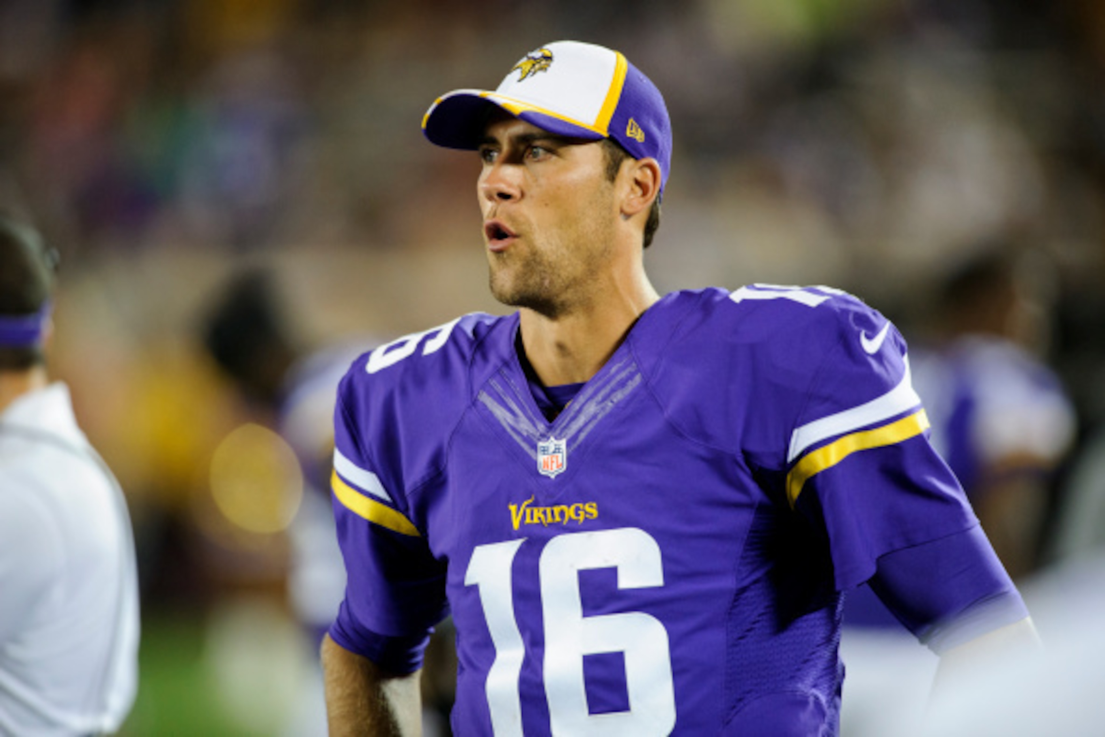 MINNEAPOLIS, MN - AUGUST 8: Matt Cassel #16 of the Minnesota Vikings looks on during the game against the Oakland Raiders on August 8, 2014 at TCF Bank Stadium in Minneapolis, Minnesota. (Photo by Hannah Foslien/Getty Images) MINNEAPOLIS, MN - AUGUST 8: Matt Cassel #16 of the Minnesota Vikings looks on during the game against the Oakland Raiders on August 8, 2014 at TCF Bank Stadium in Minneapolis, Minnesota. (Photo by Hannah Foslien/Getty Images)