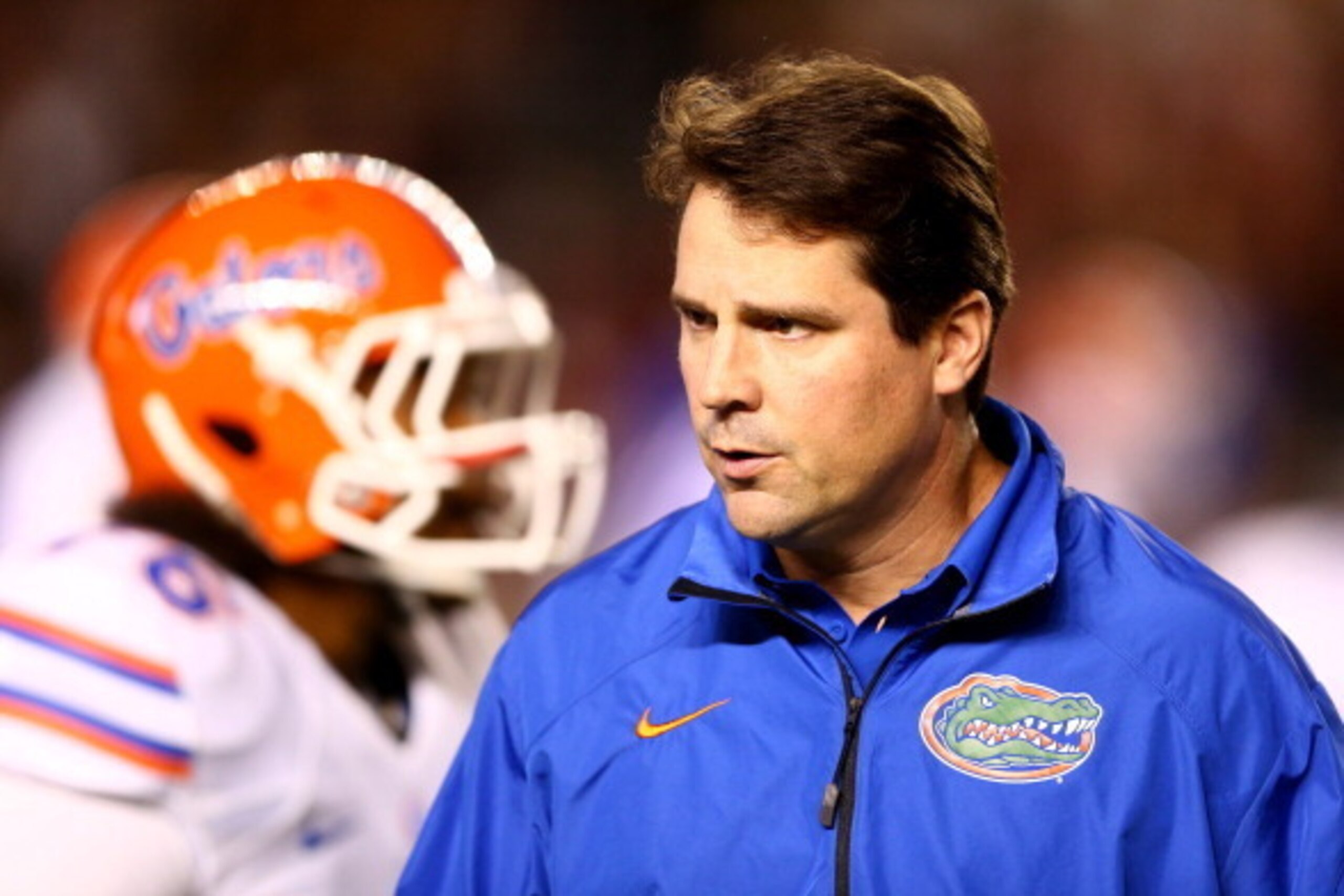 COLUMBIA, SC - NOVEMBER 16:  Head coach Will Muschamp of the Florida Gators watches on before their game against the South Carolina Gamecocks at Williams-Brice Stadium on November 16, 2013 in Columbia, South Carolina.  (Photo by Streeter Lecka/Getty Image