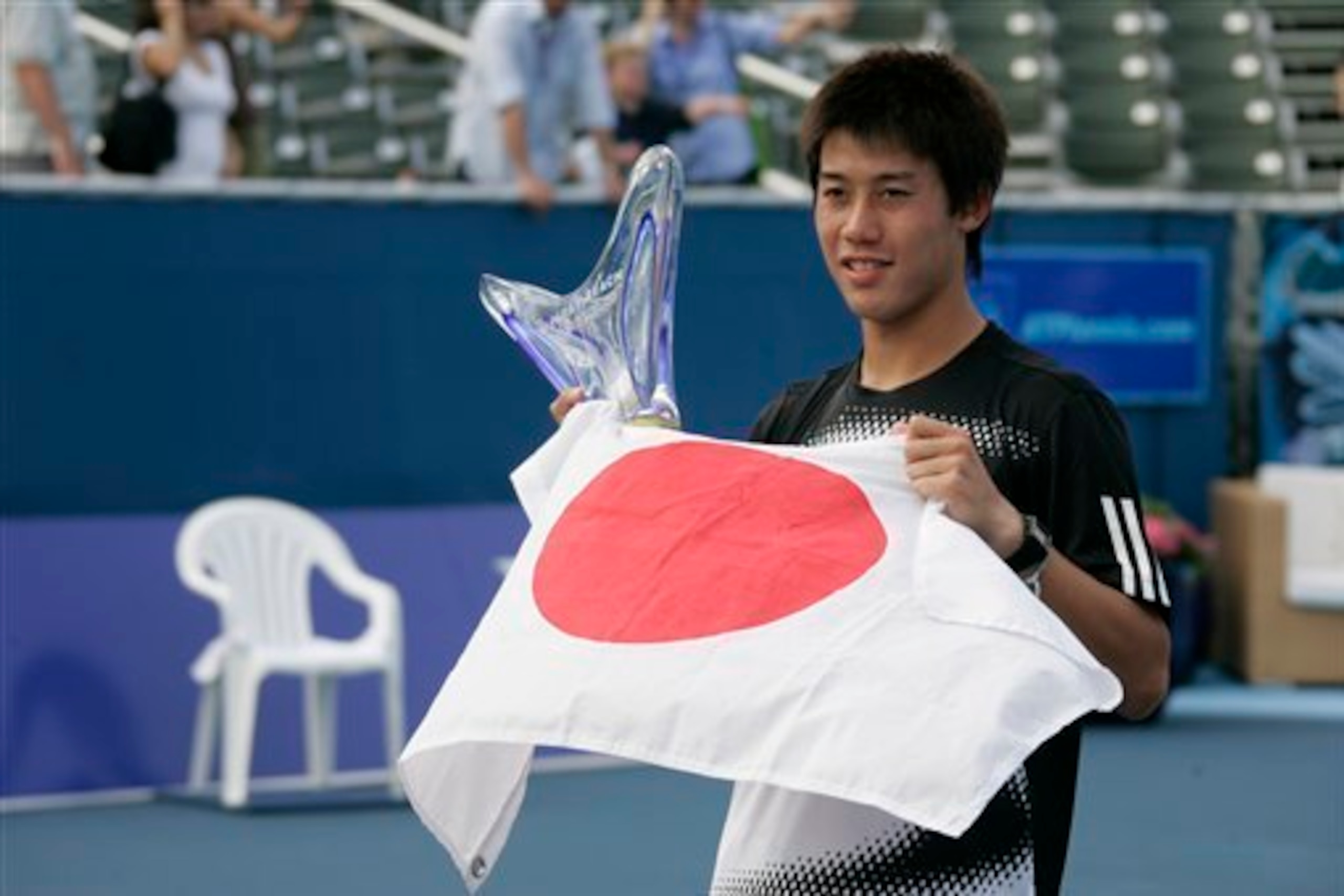 At 18, with his first title.
