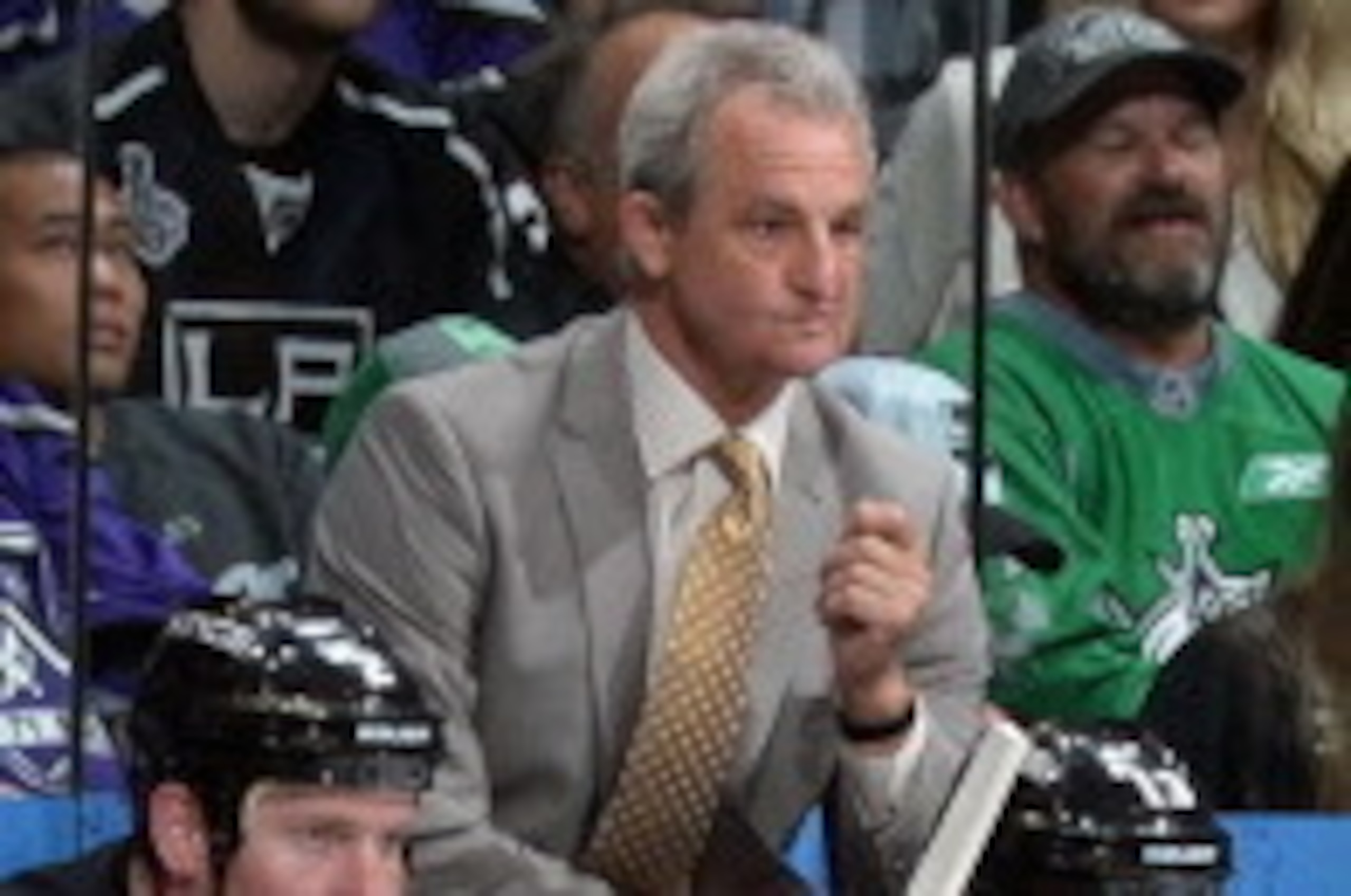 LOS ANGELES, CA - JUNE 13:  Darryl Sutter of the Los Angeles Kings looks on from the bench against the New York Rangers in the second period of Game Five of the 2014 NHL Stanley Cup Final at Staples Center on June 13, 2014 in Los Angeles, California. (Pho