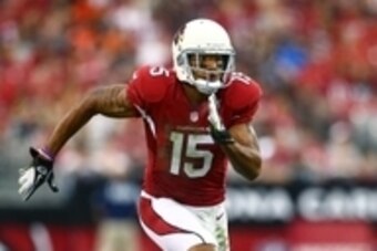 Aug 24, 2014; Glendale, AZ, USA; Arizona Cardinals wide receiver Michael Floyd (15) against the Cincinnati Bengals at University of Phoenix Stadium. Mandatory Credit: Mark J. Rebilas-USA TODAY Sports
