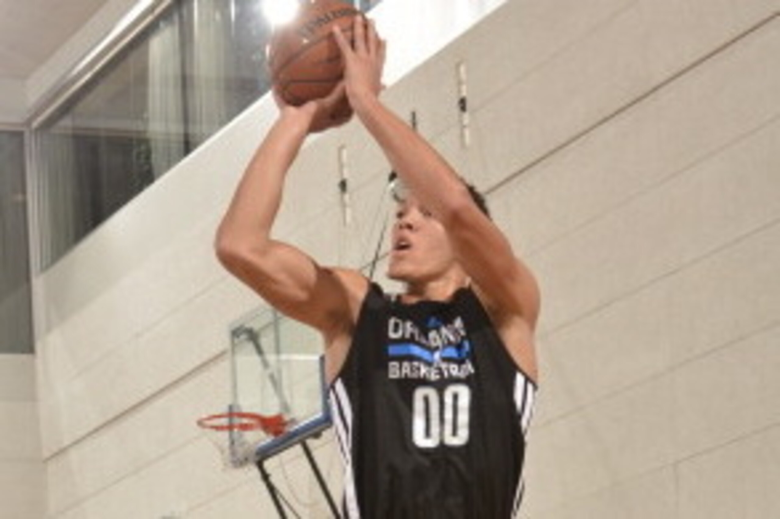 ORLANDO, FL - JULY 5: Aaron Gordon #00 of the Orlando Magic shoots against the Philadelphia 76ers during the Samsung NBA Summer League 2014 on July 5, 2014 at Amway Center in Orlando, Florida. NOTE TO USER: User expressly acknowledges and agrees that, by 