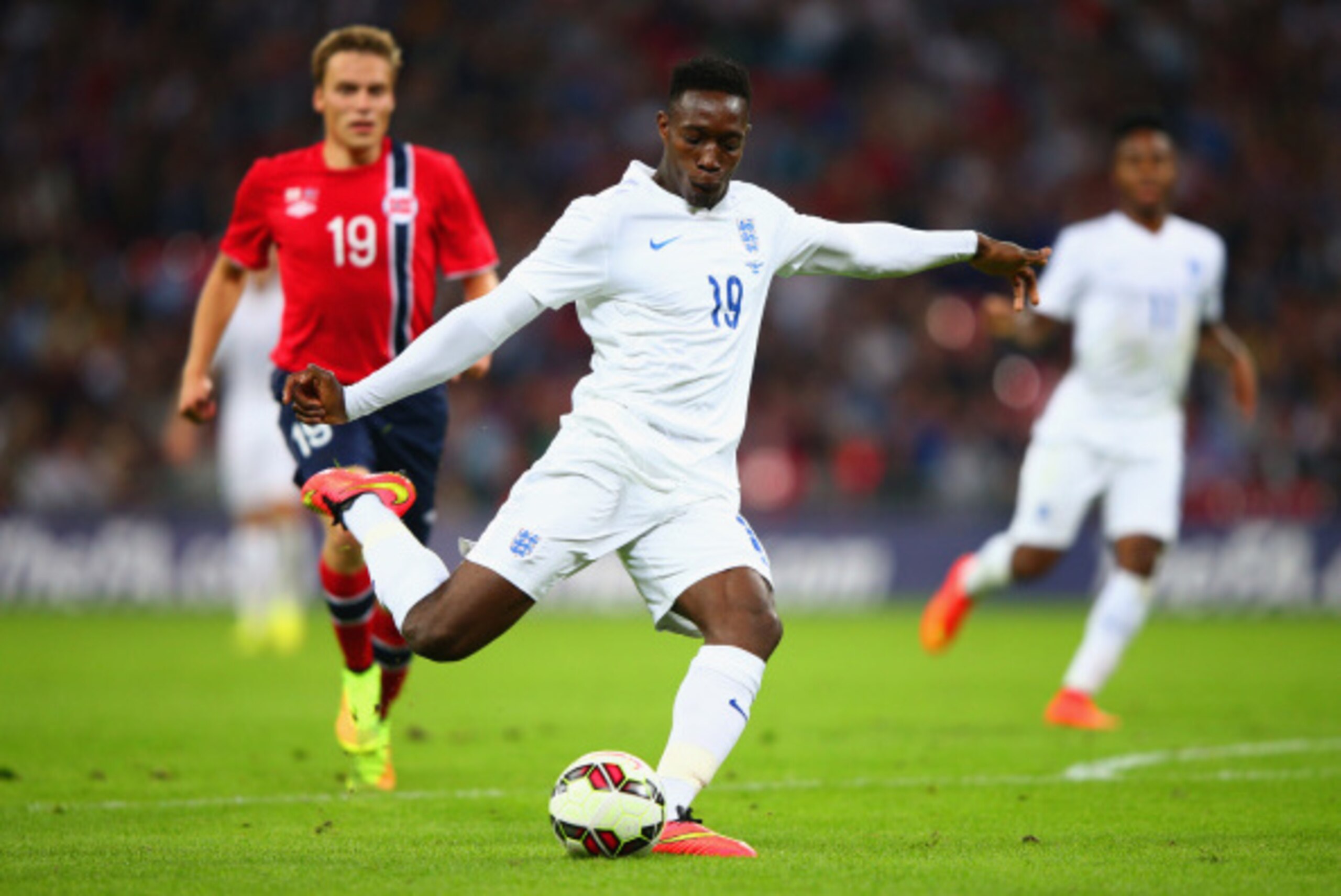 LONDON, ENGLAND - SEPTEMBER 03:  Danny Welbeck of England in action during the International friendly match between England and Norway at Wembley Stadium on September 3, 2014 in London, England.  (Photo by Ian Walton/Getty Images)