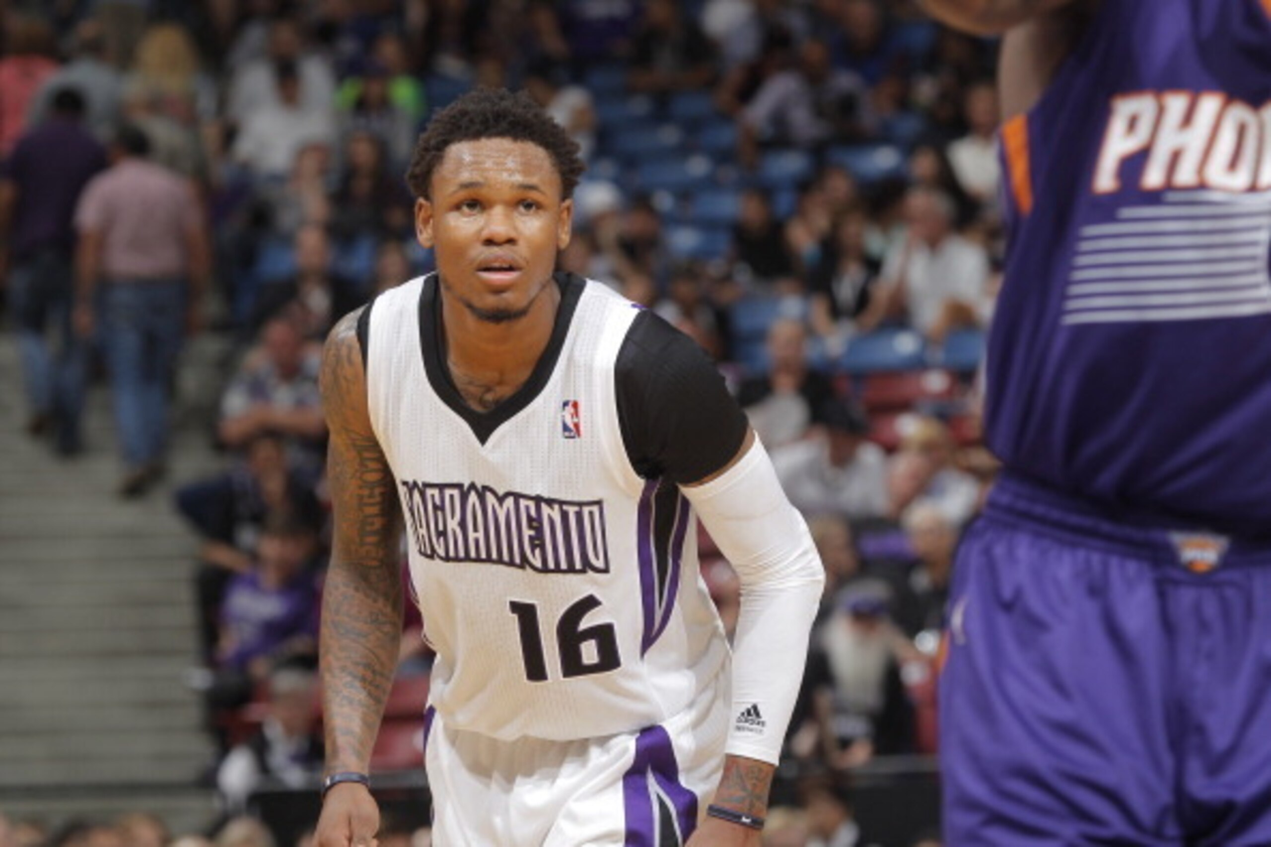 SACRAMENTO, CA - APRIL 16: Ben McLemore #16 of the Sacramento Kings in a game against the Phoenix Suns on April16, 2014 at Sleep Train Arena in Sacramento, California. NOTE TO USER: User expressly acknowledges and agrees that, by downloading and or using SACRAMENTO, CA - APRIL 16: Ben McLemore #16 of the Sacramento Kings in a game against the Phoenix Suns on April16, 2014 at Sleep Train Arena in Sacramento, California. NOTE TO USER: User expressly acknowledges and agrees that, by downloading and or using