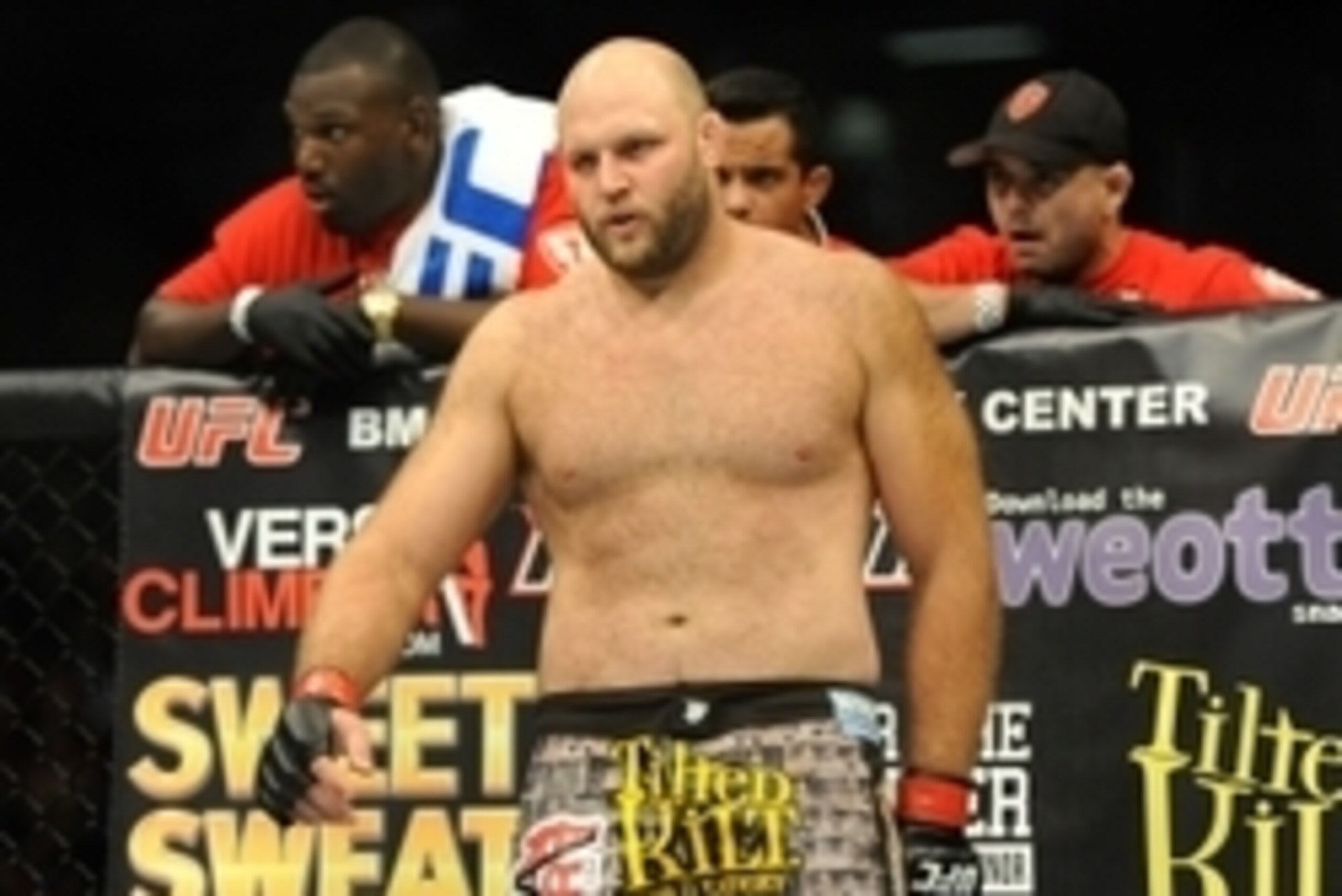 Aug 31, 2013; Milwaukee, WI, USA;  Ben Rothwell gets ready to fight during the UFC-164 bout at BMO Harris Bradley Center. Mandatory Credit: Benny Sieu-USA TODAY Sports