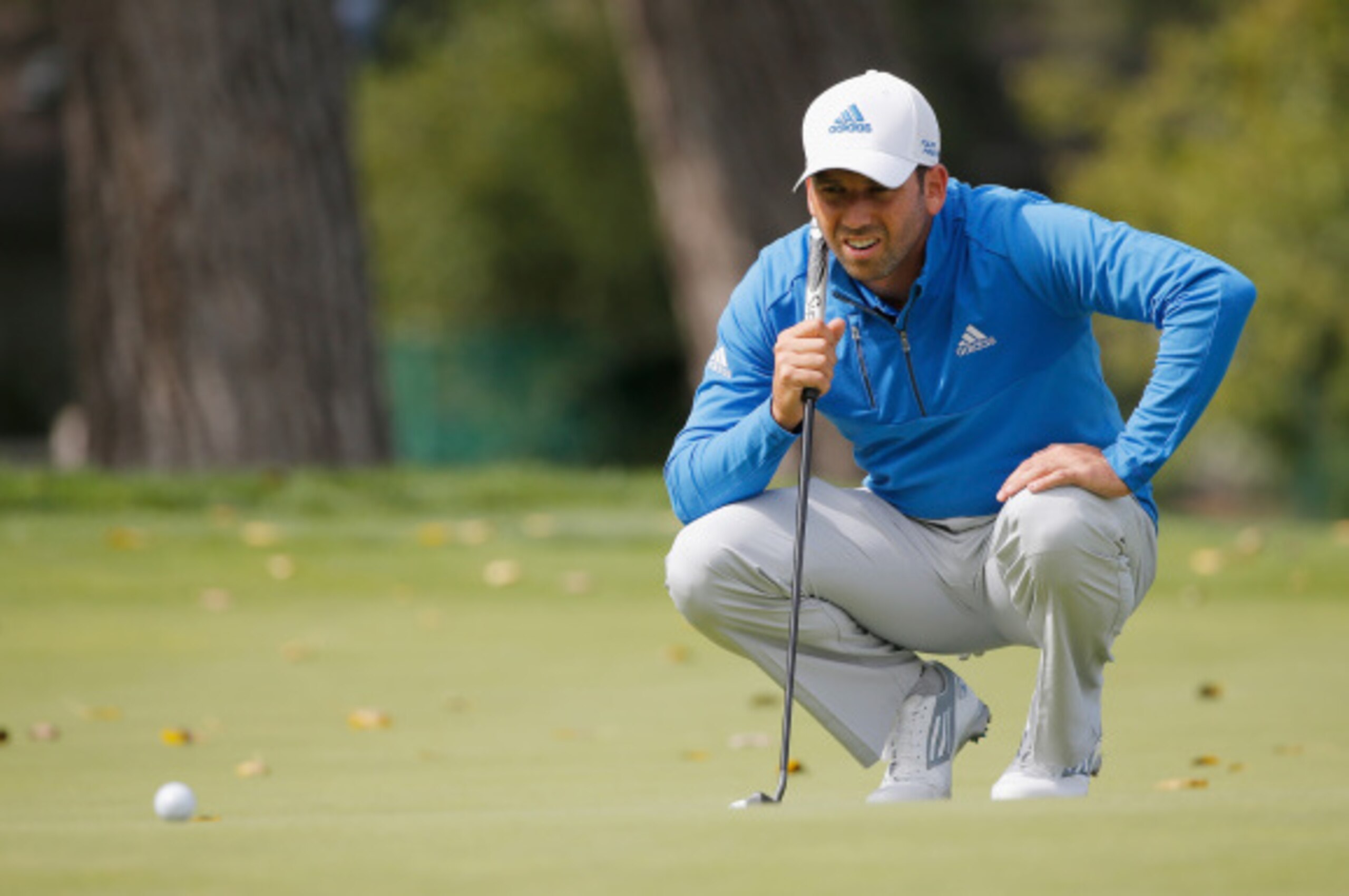 CHERRY HILLS VILLAGE, CO - SEPTEMBER 05:  Sergio Garcia of Spain lines up a putt on the15th hole during the second round of the BMW Championship at the Cherry Hills Country Club on September 5, 2014 in Cherry Hills Village, Colorado.  (Photo by Doug Pensi
