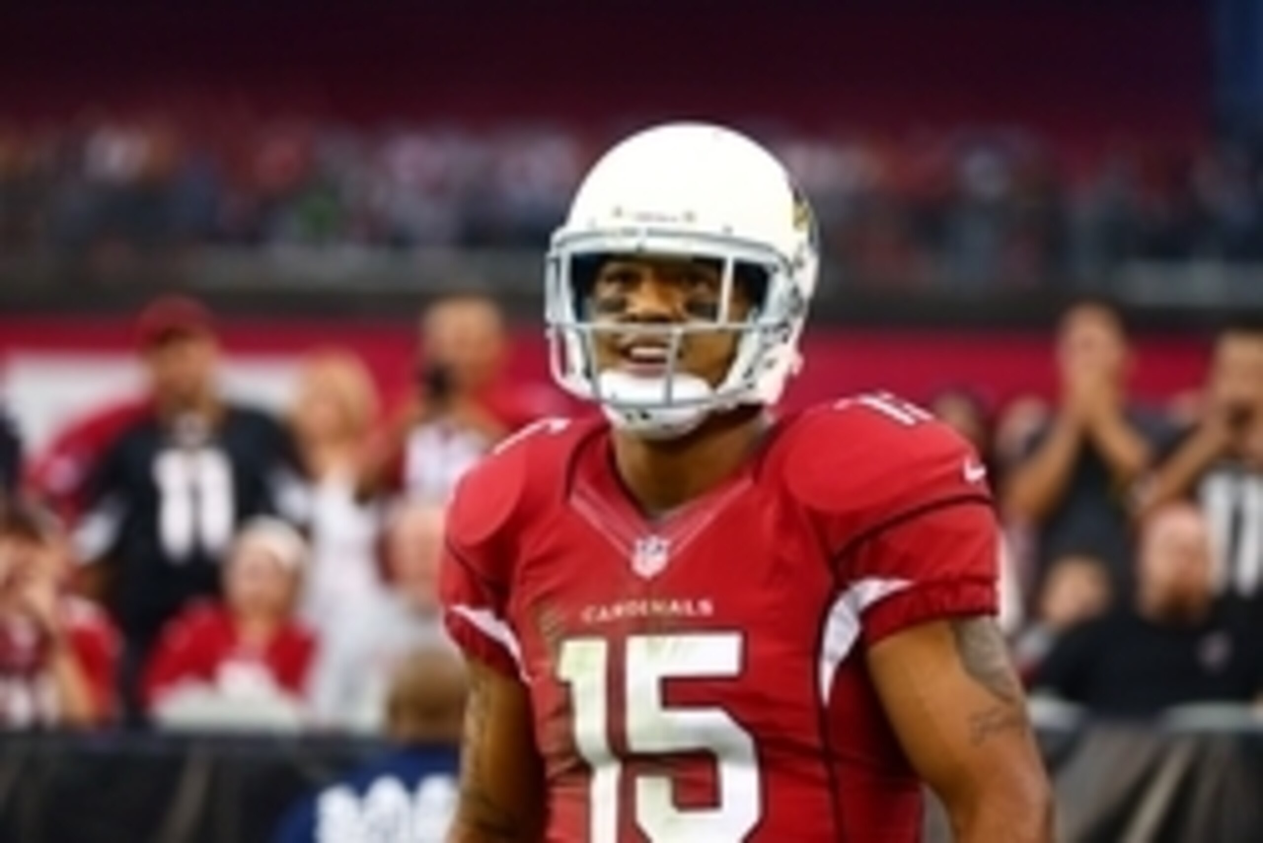 Aug 24, 2014; Glendale, AZ, USA; Arizona Cardinals wide receiver Michael Floyd (15) against the Cincinnati Bengals at University of Phoenix Stadium. Mandatory Credit: Mark J. Rebilas-USA TODAY Sports