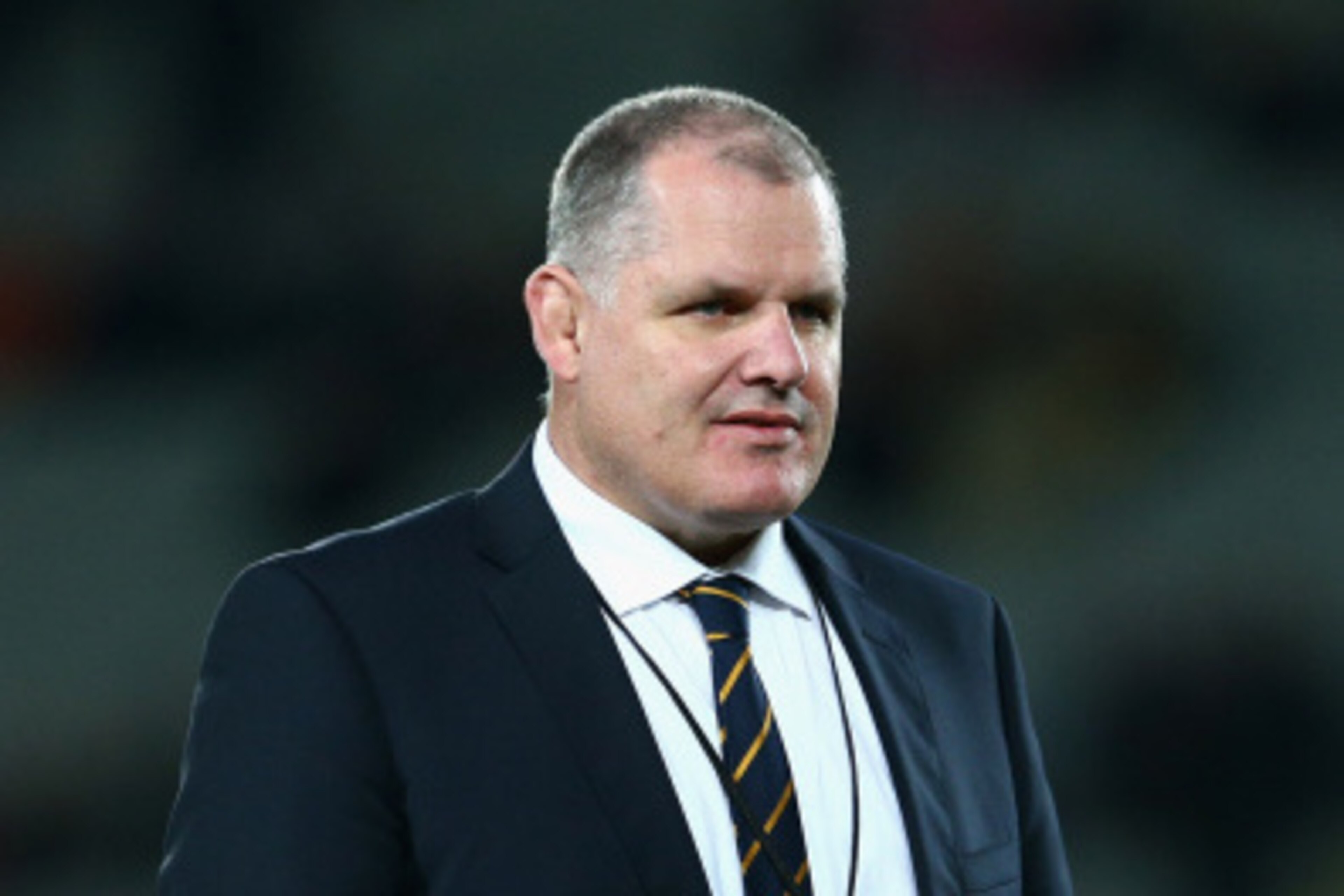 AUCKLAND, NEW ZEALAND - AUGUST 23: Wallabies coach Ewen McKenzie watches his team warm up prior to The Rugby Championship match between the New Zealand All Blacks and the Australian Wallabies at Eden Park on August 23, 2014 in Auckland, New Zealand.  (Pho