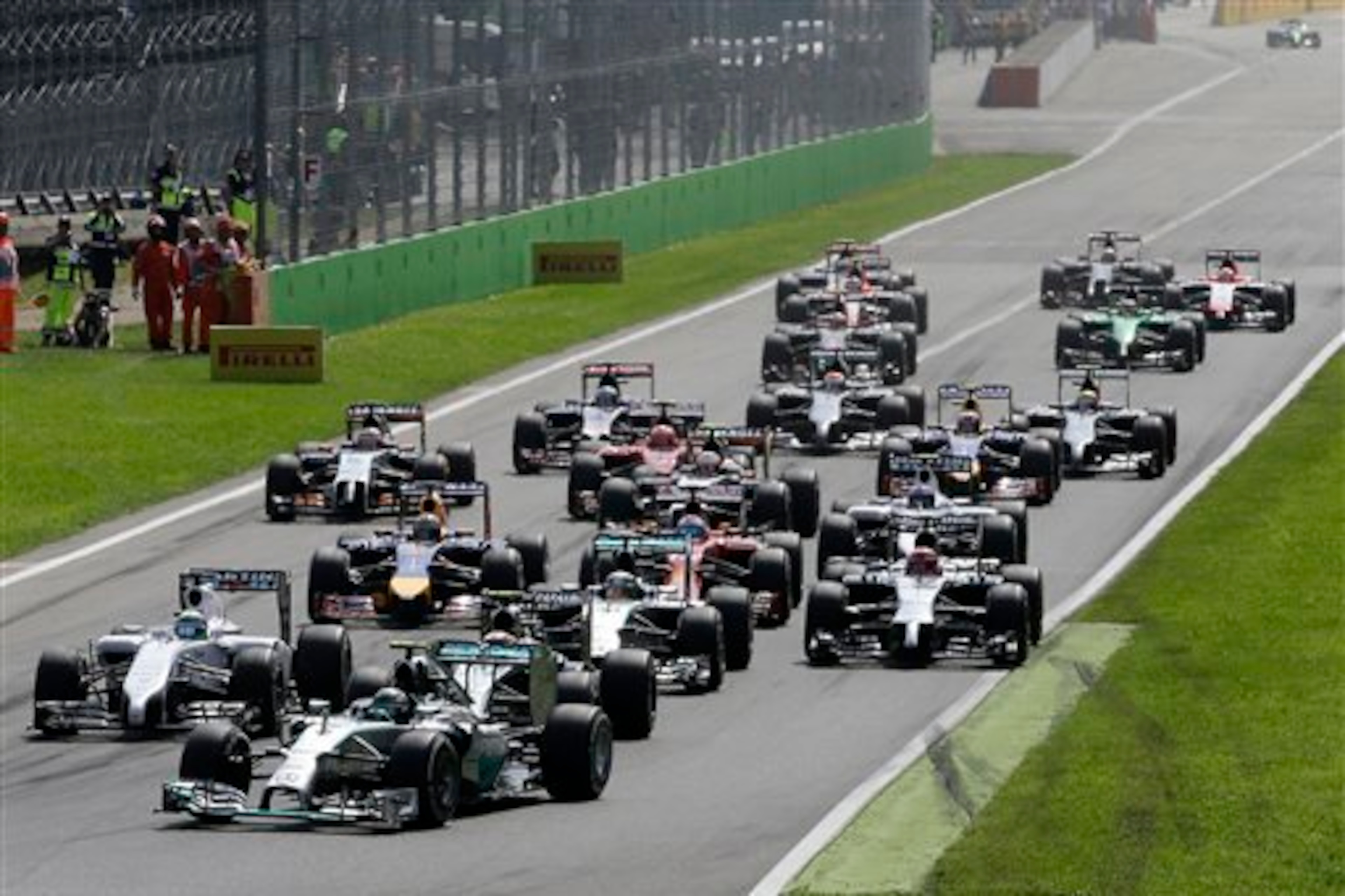 Rosberg got off to an excellent start; Hamilton was left standing.