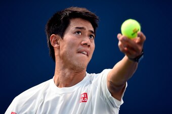 NEW YORK, NY - SEPTEMBER 07:  Kei Nishikori of Japan practices on Day fourteen of the 2014 US Open at the USTA Billie Jean King National Tennis Center on September 7, 2014 in the Flushing neighborhood of the Queens borough of New York City.  (Photo by Ale
