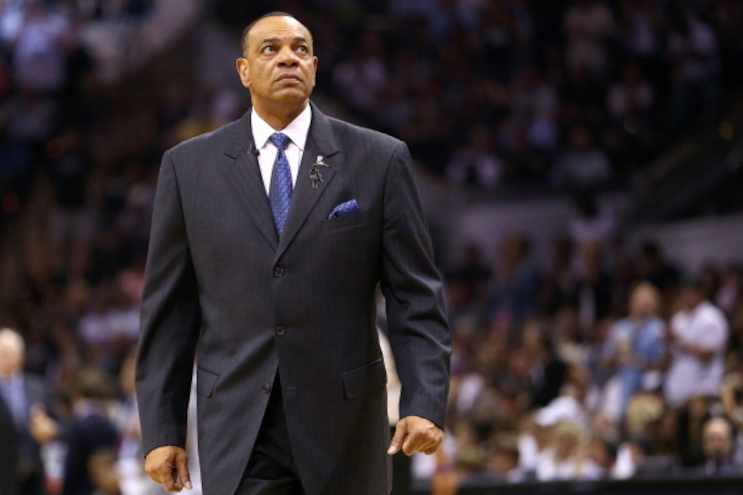 SAN ANTONIO, TX - MAY 19:  Head coach Lionel Hollins of the Memphis Grizzlies looks on against the San Antonio Spurs during Game One of the Western Conference Finals of the 2013 NBA Playoffs at AT&T Center on May 19, 2013 in San Antonio, Texas.  NOTE TO U