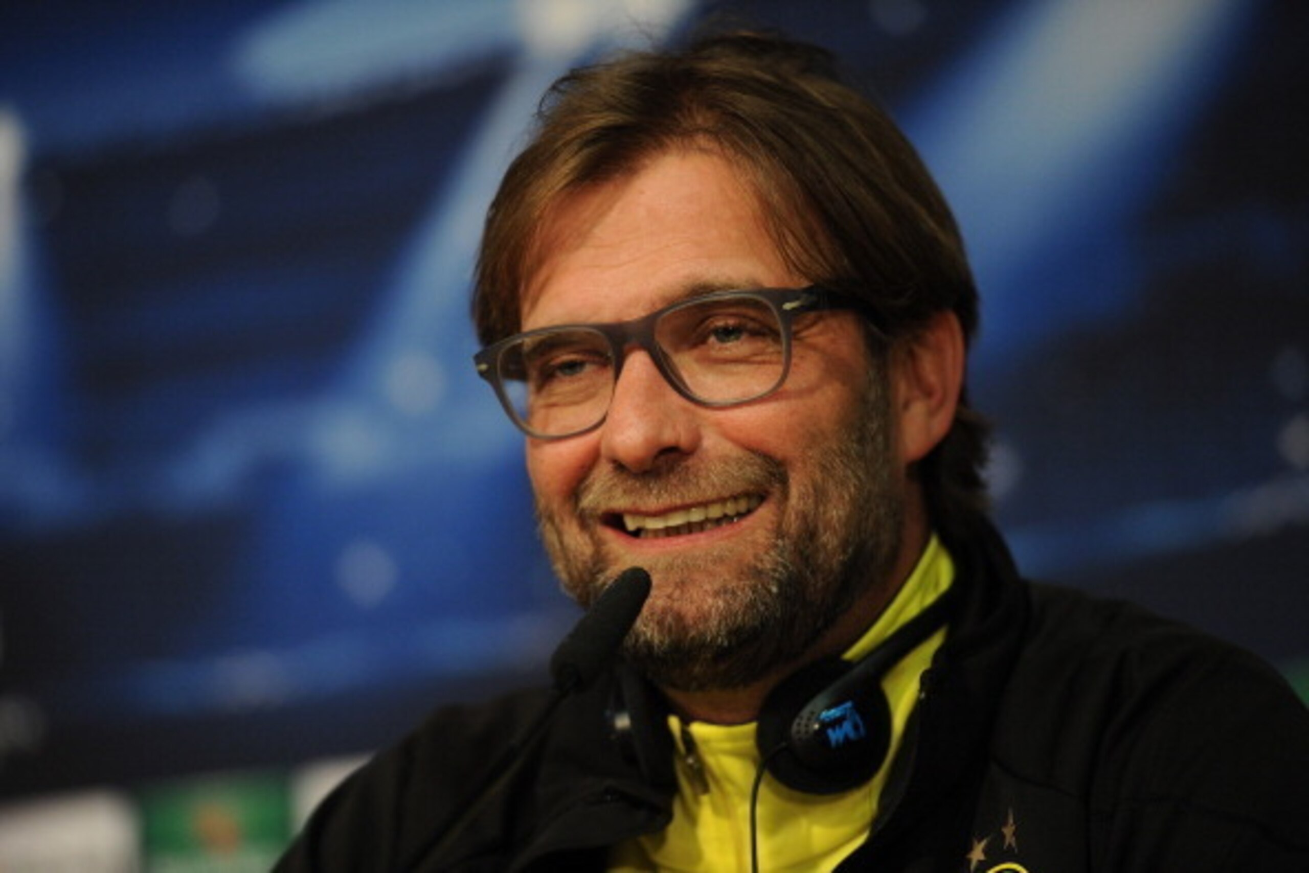 MADRID, SPAIN - APRIL 01: Head coach Juergen Klopp of Borussia Dortmund gives a press conference at Santiago Bernabeu stadium ahead of the UEFA Champions League quarter-final match between Real Madrid and Borussia Dortmund on April 1, 2014 in Madrid, Spa MADRID, SPAIN - APRIL 01: Head coach Juergen Klopp of Borussia Dortmund gives a press conference at Santiago Bernabeu stadium ahead of the UEFA Champions League quarter-final match between Real Madrid and Borussia Dortmund on April 1, 2014 in Madrid, Spa