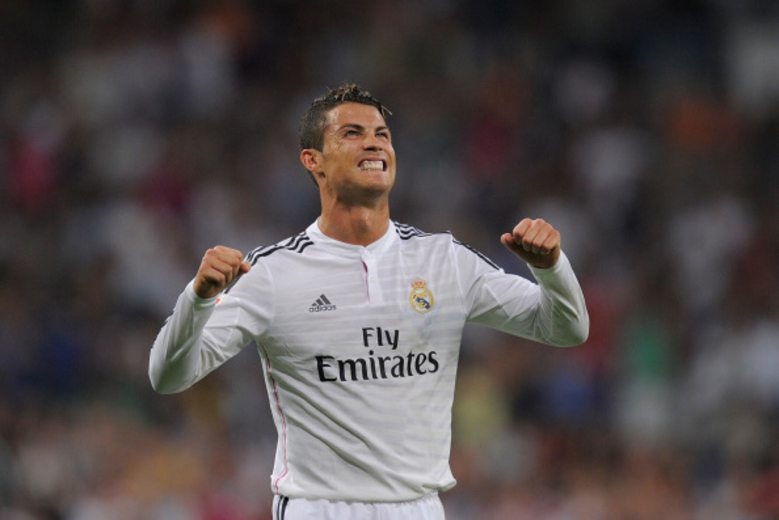 MADRID, SPAIN - AUGUST 25: Cristiano Ronaldo of Real Madrid celebrates after scoring Real's 2nd goal during the La liga match between Real Madrid CF and Cordoba CF at Estadio Santiago Bernabeu on August 25, 2014 in Madrid, Spain. (Photo by Denis Doyle/G MADRID, SPAIN - AUGUST 25: Cristiano Ronaldo of Real Madrid celebrates after scoring Real's 2nd goal during the La liga match between Real Madrid CF and Cordoba CF at Estadio Santiago Bernabeu on August 25, 2014 in Madrid, Spain. (Photo by Denis Doyle/G