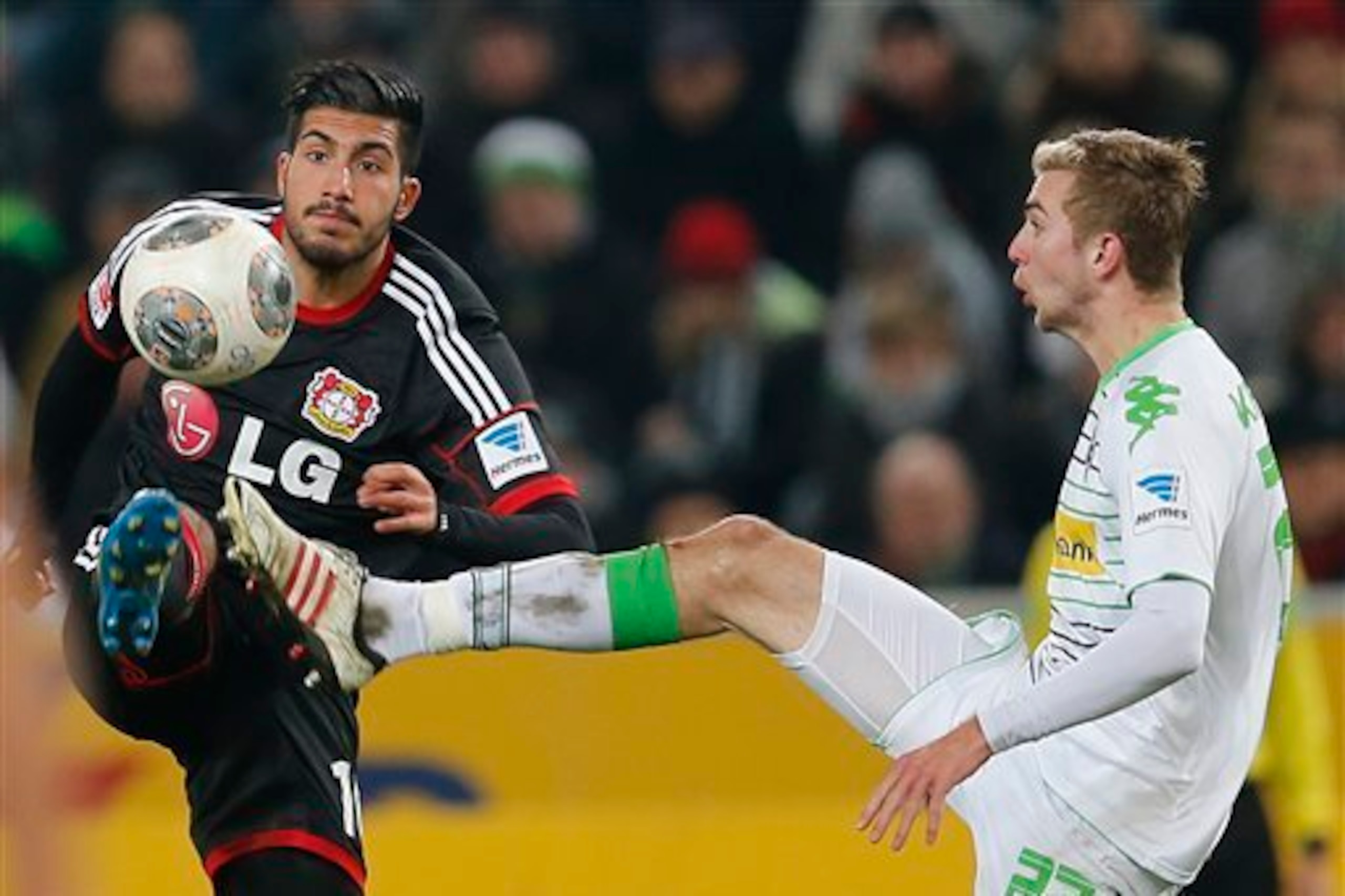 Kramer battles for the ball with new Liverpool signing Emre Can.