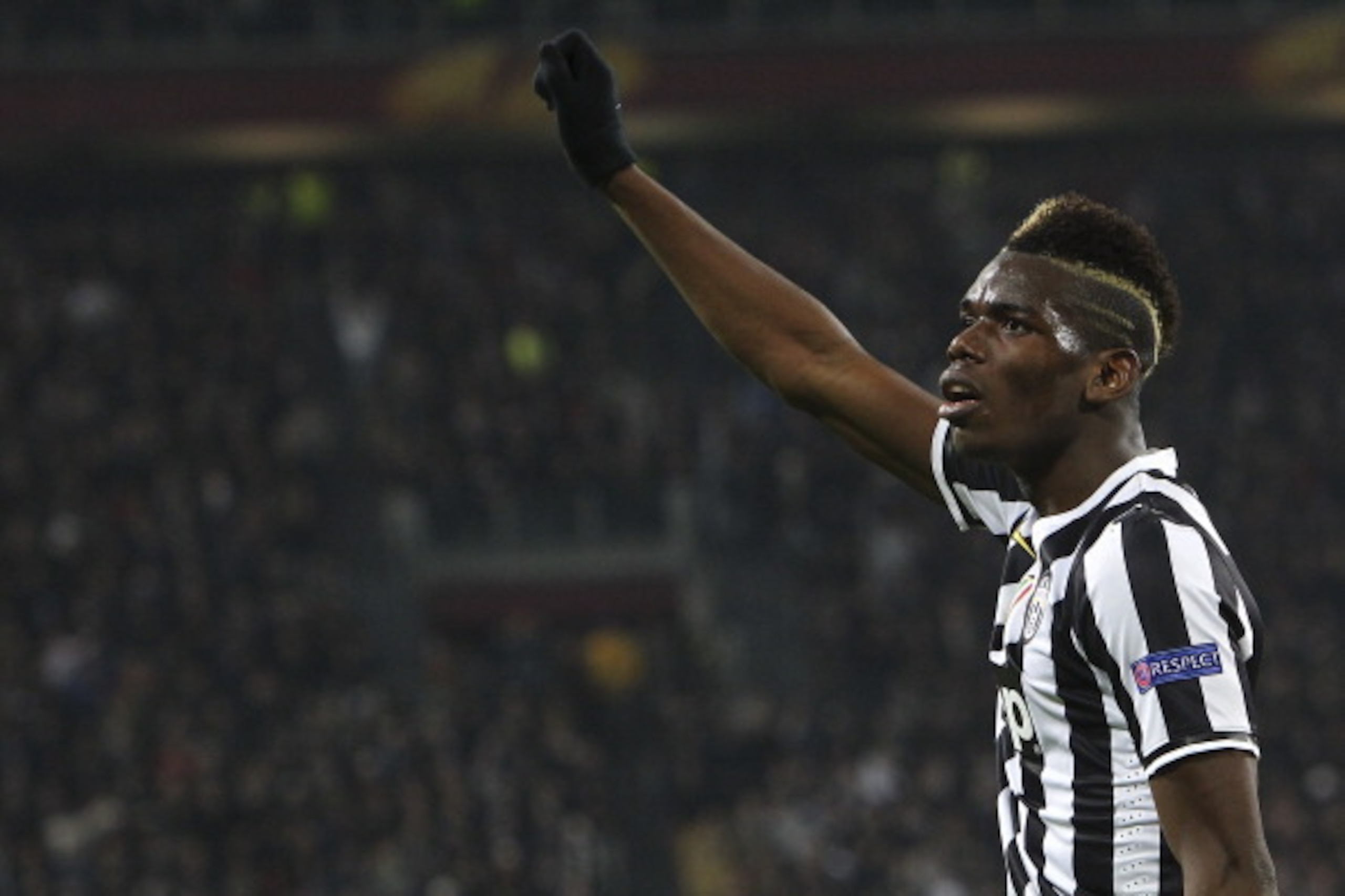 TURIN, ITALY - FEBRUARY 20:  Paul Pogba of Juventus FC celebrates his goal during the UEFA Europa League Round of 32 match between Juventus and AS Trabzonspor at Juventus Arena on February 20, 2014 in Turin, Italy.  (Photo by Marco Luzzani/Getty Images)