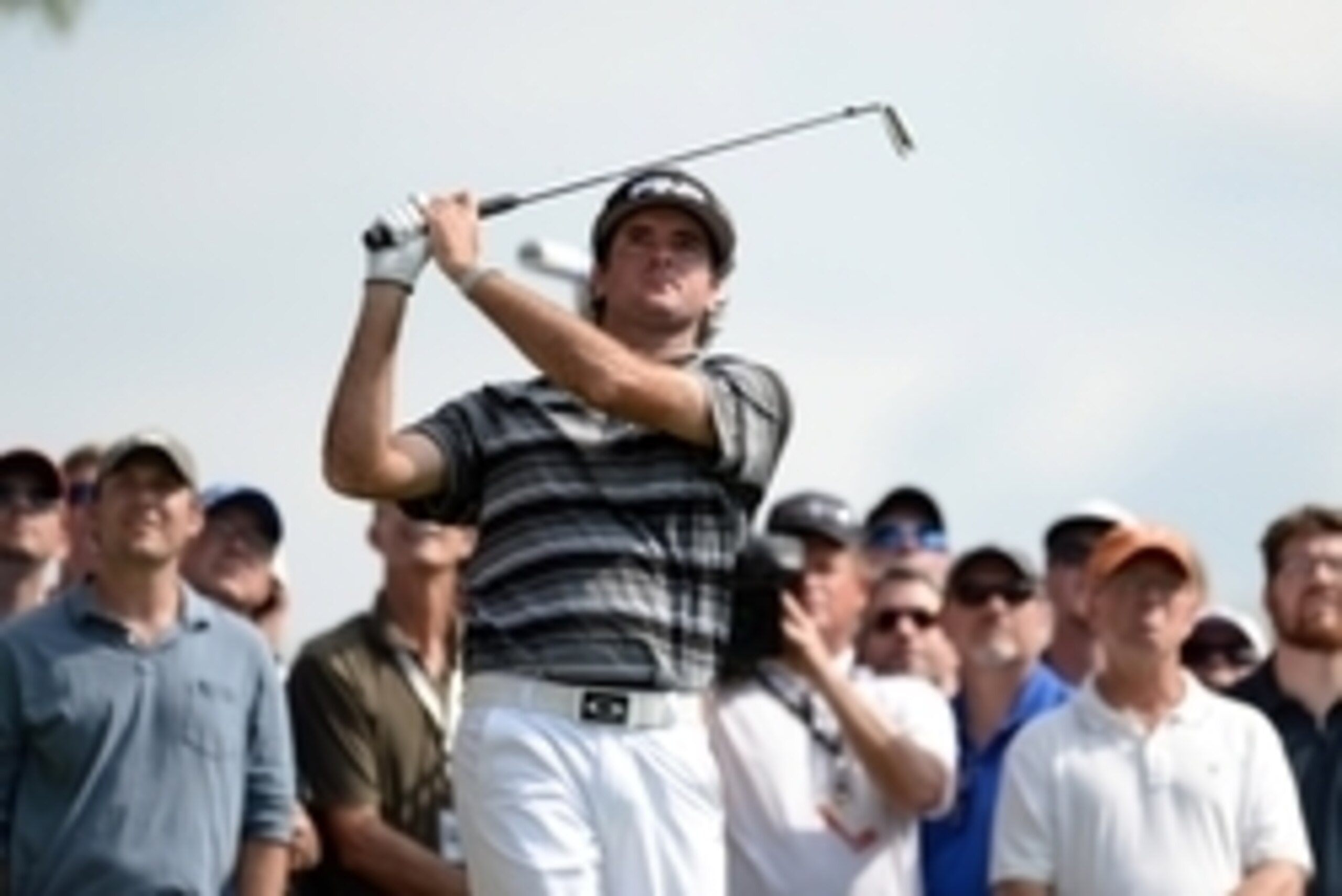Sep 6, 2014; Cherry Hills Village, CO, USA; Bubba Watson chips out of the rough of the 18th hole during the third round of the BMW Championship at Cherry Hills Country Club. Mandatory Credit: Ron Chenoy-USA TODAY Sports