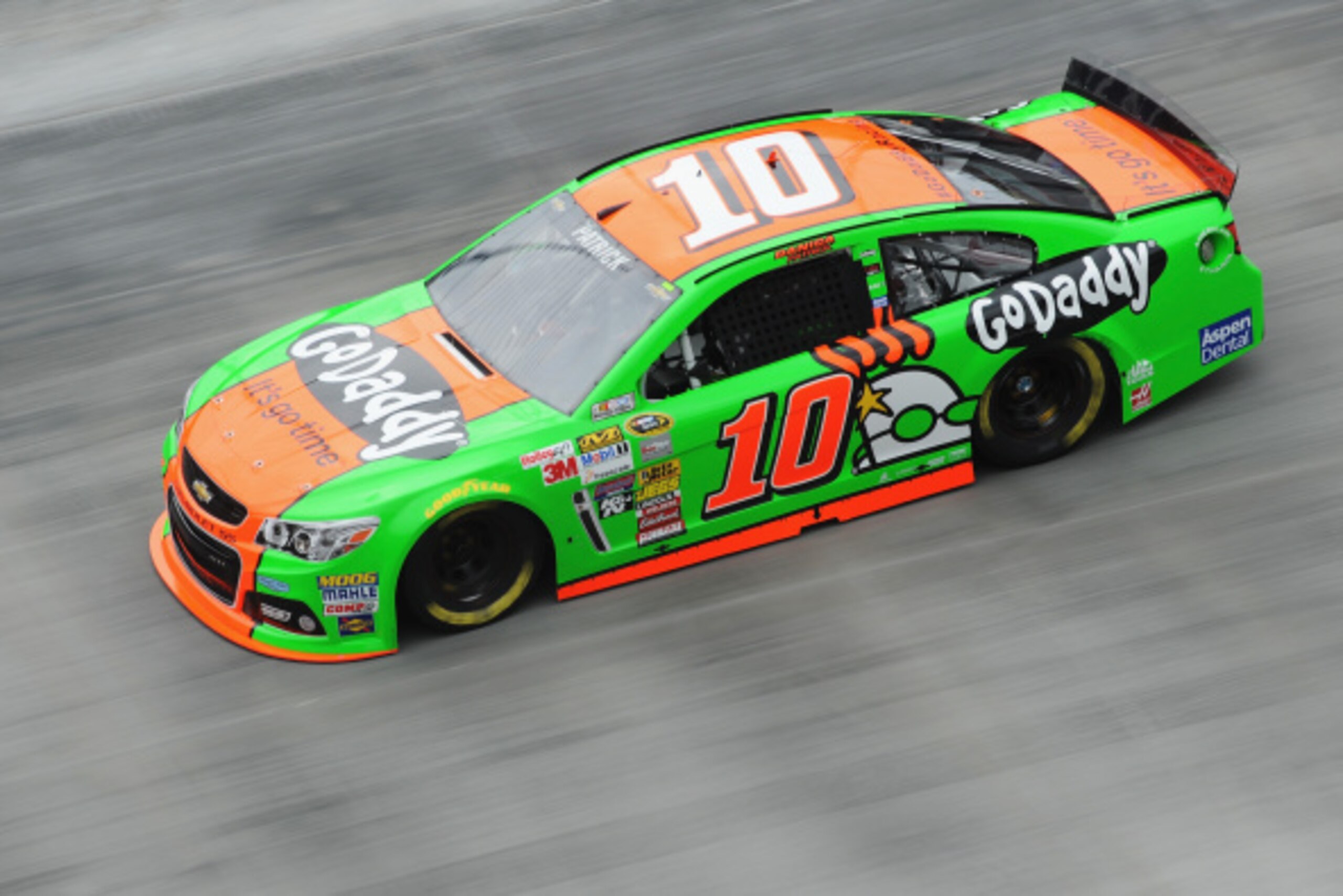 BRISTOL, TN - AUGUST 22: Danica Patrick, driver of the #10 GoDaddy Chevrolet, on track during practice for the NASCAR Sprint Cup Series Irwin Tools Night Race at Bristol Motor Speedway on August 22, 2014 in Bristol, Tennessee.  (Photo by Rainier Ehrhardt/