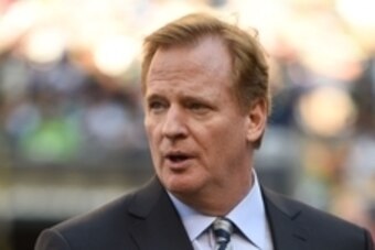 September 4, 2014; Seattle, WA, USA; NFL commissioner Roger Goodell walks the sidelines before the game between the Seattle Seahawks and the Green Bay Packers at CenturyLink Field. Mandatory Credit: Kyle Terada-USA TODAY Sports