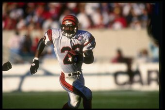 18 Dec 1994:  Running back Harold Green of the Cincinnati Bengals runs with the ball during a game against the Arizona Cardinals at Sun Devil Stadium in Tempe, Arizona.  The Cardinals won the game, 28-7. Mandatory Credit: Stephen Dunn  /Allsport