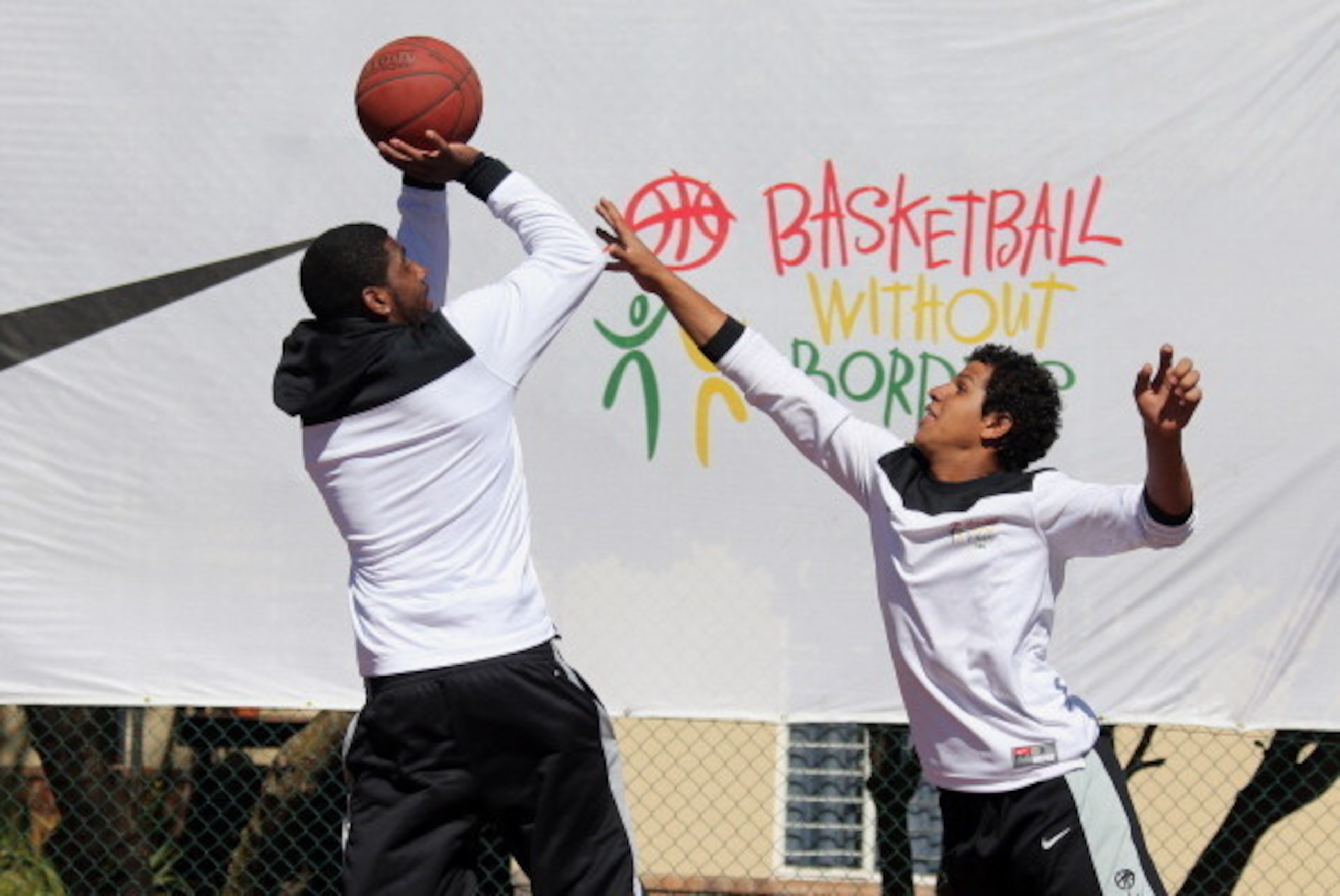 JOHANNESBURG, SA - SEPTEMBER 1: Kyrie Irving of the Cleveland Cavaliers during the Basketball Without Boarders program in Johannesburg, South Africa.  NOTE TO USER: User expressly acknowledges and agrees that, by downloading and or using this photograph, 