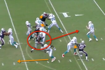 The Dolphins had just one sack allowed due to a delayed blitz.