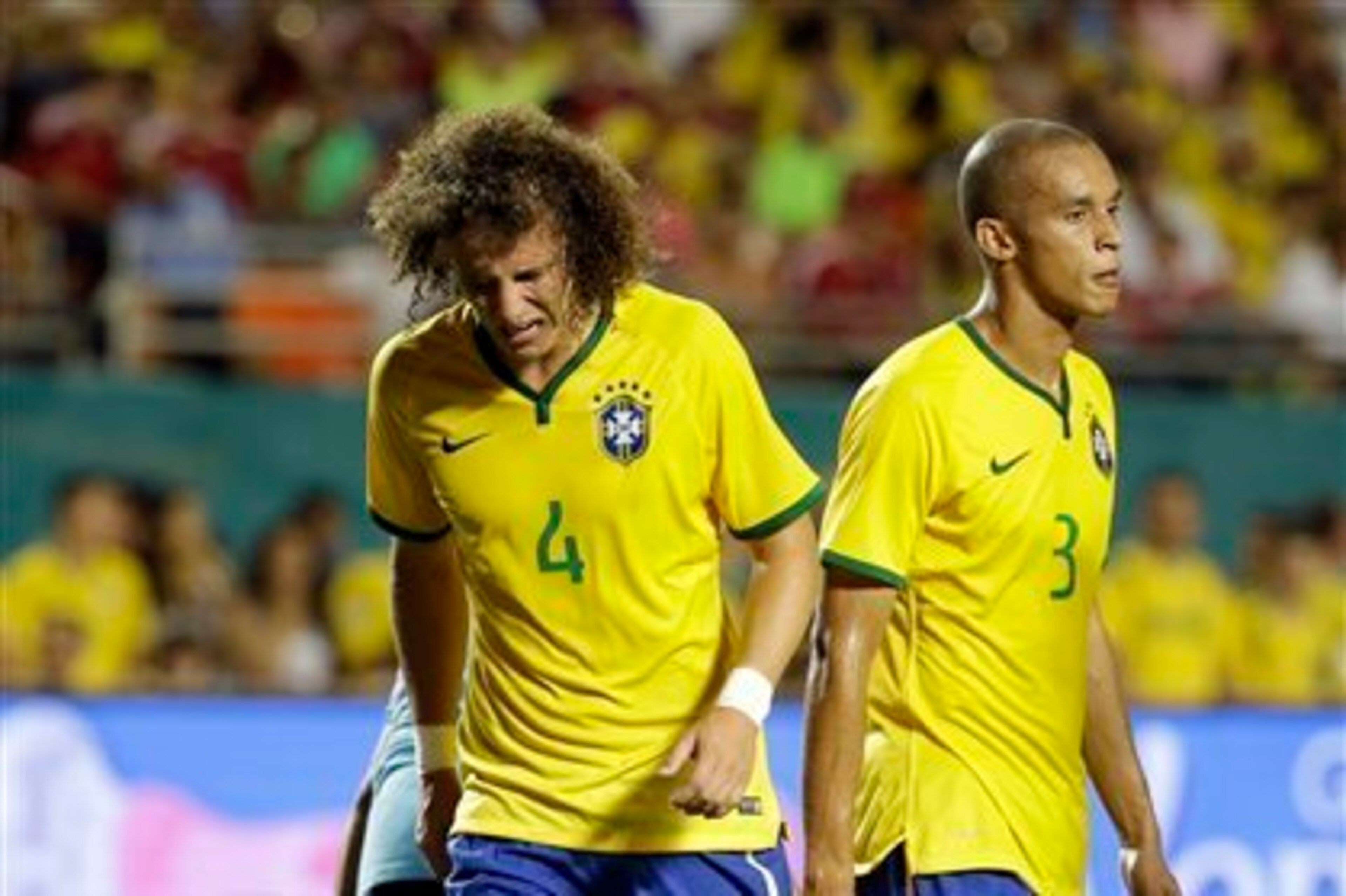David Luiz (left) is out of the match with Ecuador. David Luiz (left) is out of the match with Ecuador.
