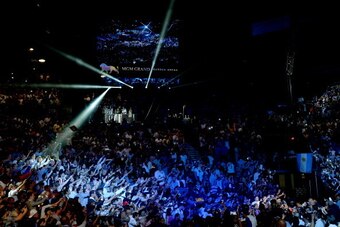 LAS VEGAS, NV - MAY 03:  As general view before Floyd Mayweather Jr. takes on Marcos Maidana in their WBC/WBA welterweight unification fight at the MGM Grand Garden Arena on May 3, 2014 in Las Vegas, Nevada.  (Photo by Harry How/Getty Images)