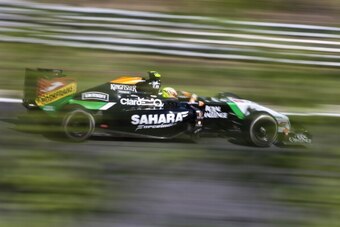 BUDAPEST, HUNGARY - JULY 25:  Sergio Perez of Mexico and Force India drives during practice ahead of the Hungarian Formula One Grand Prix at Hungaroring on July 25, 2014 in Budapest, Hungary.  (Photo by Drew Gibson/Getty Images)