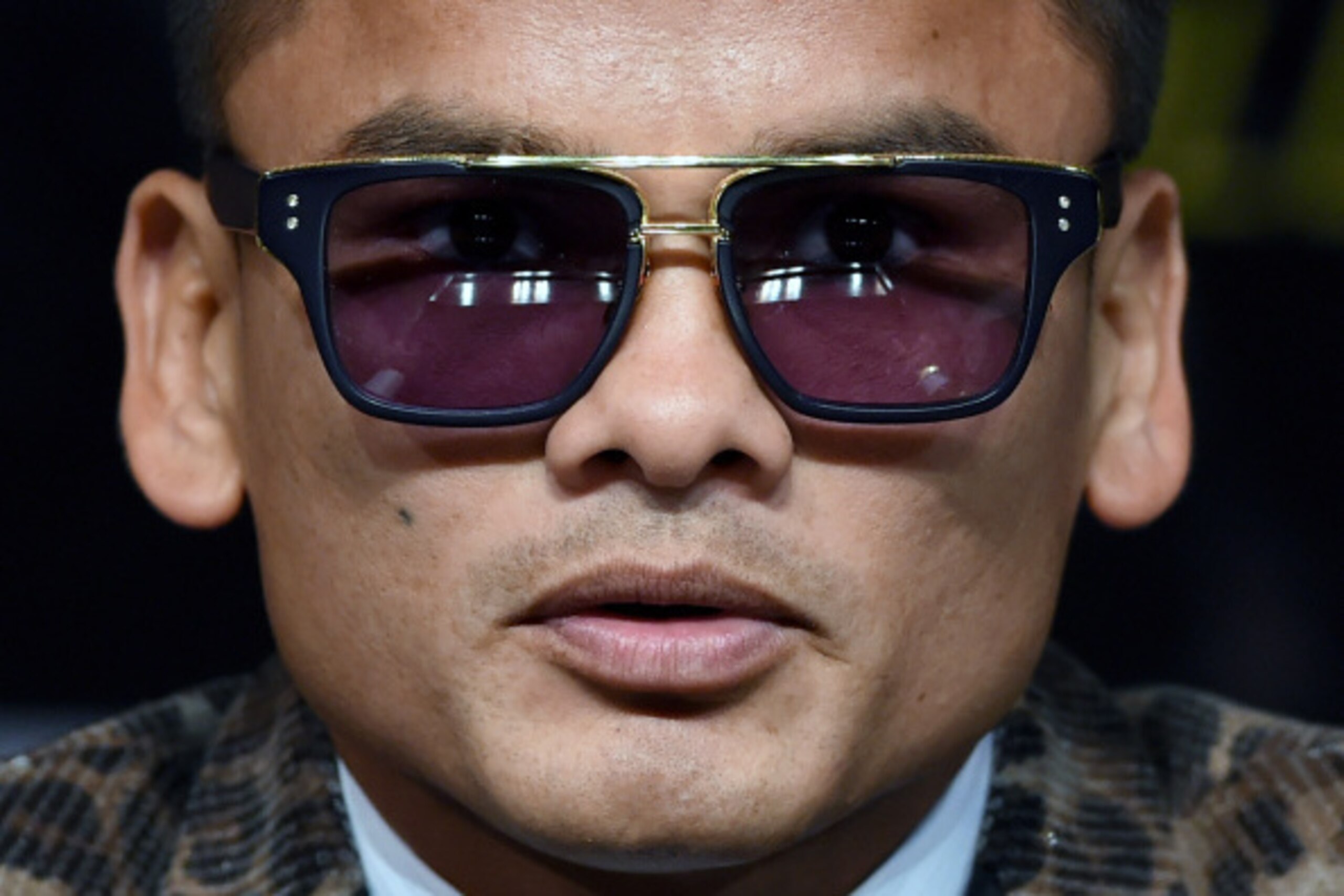 LAS VEGAS, NV - SEPTEMBER 10:  Boxer Marcos Maidana speaks during a news conference at the MGM Grand Hotel/Casino on September 10, 2014 in Las Vegas, Nevada. Maidana will challenge WBC/WBA welterweight champion Floyd Mayweather Jr. for his titles on Septe