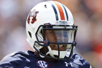 AUBURN, AL - AUGUST 30:  Quarterback Nick Marshall #14 of the Auburn Tigers warms up before the game against the Arkansas Razorbacks at Jordan Hare Stadium on August 30, 2014 in Auburn, Alabama.  (Photo by Mike Zarrilli/Getty Images)