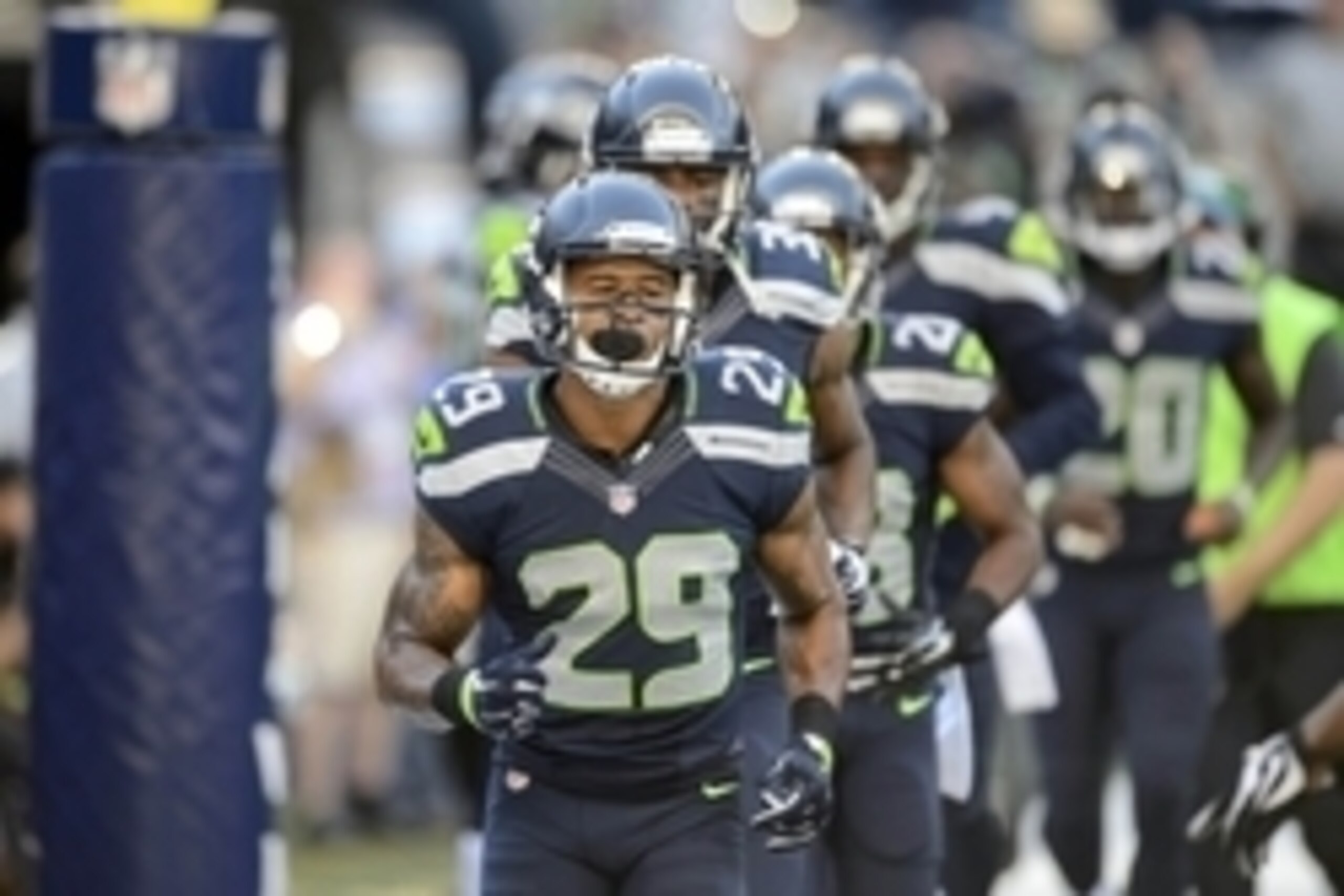 Sep 4, 2014; Seattle, WA, USA; Seattle Seahawks free safety Earl Thomas (29) during pre game warm ups prior to the game against the Green Bay Packers at CenturyLink Field. Mandatory Credit: Steven Bisig-USA TODAY Sports