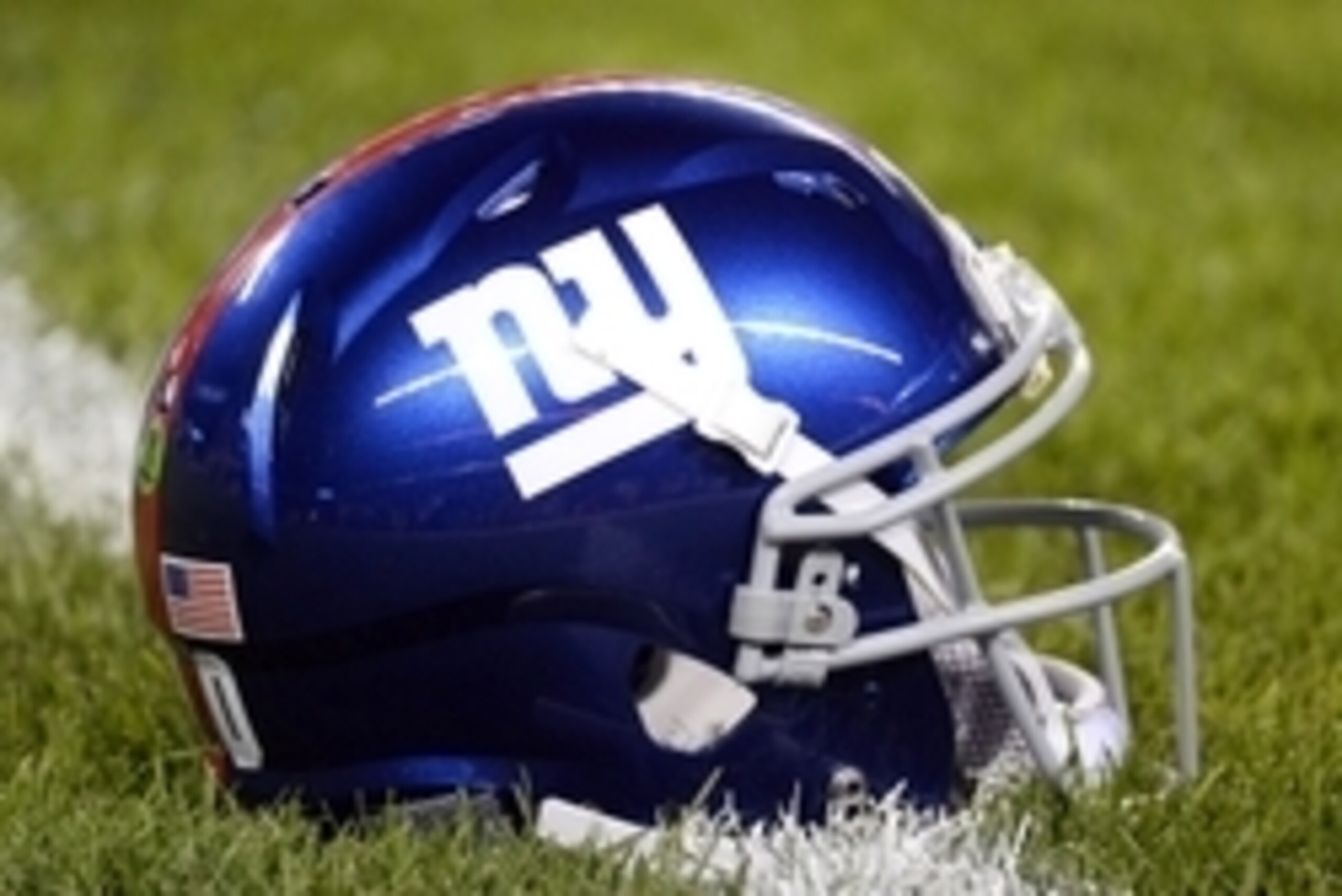 Oct 10, 2013; Chicago, IL, USA; A detailed view of New York Giants helmet before the game against the Chicago Bears at Soldier Field. Mandatory Credit: Mike DiNovo-USA TODAY Sports